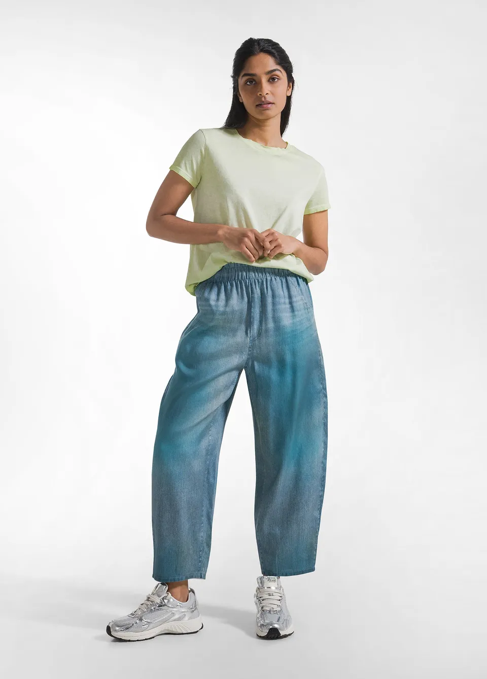 deha-pantaloni-balloon-denim-effect-in-lyocell-blu image 1