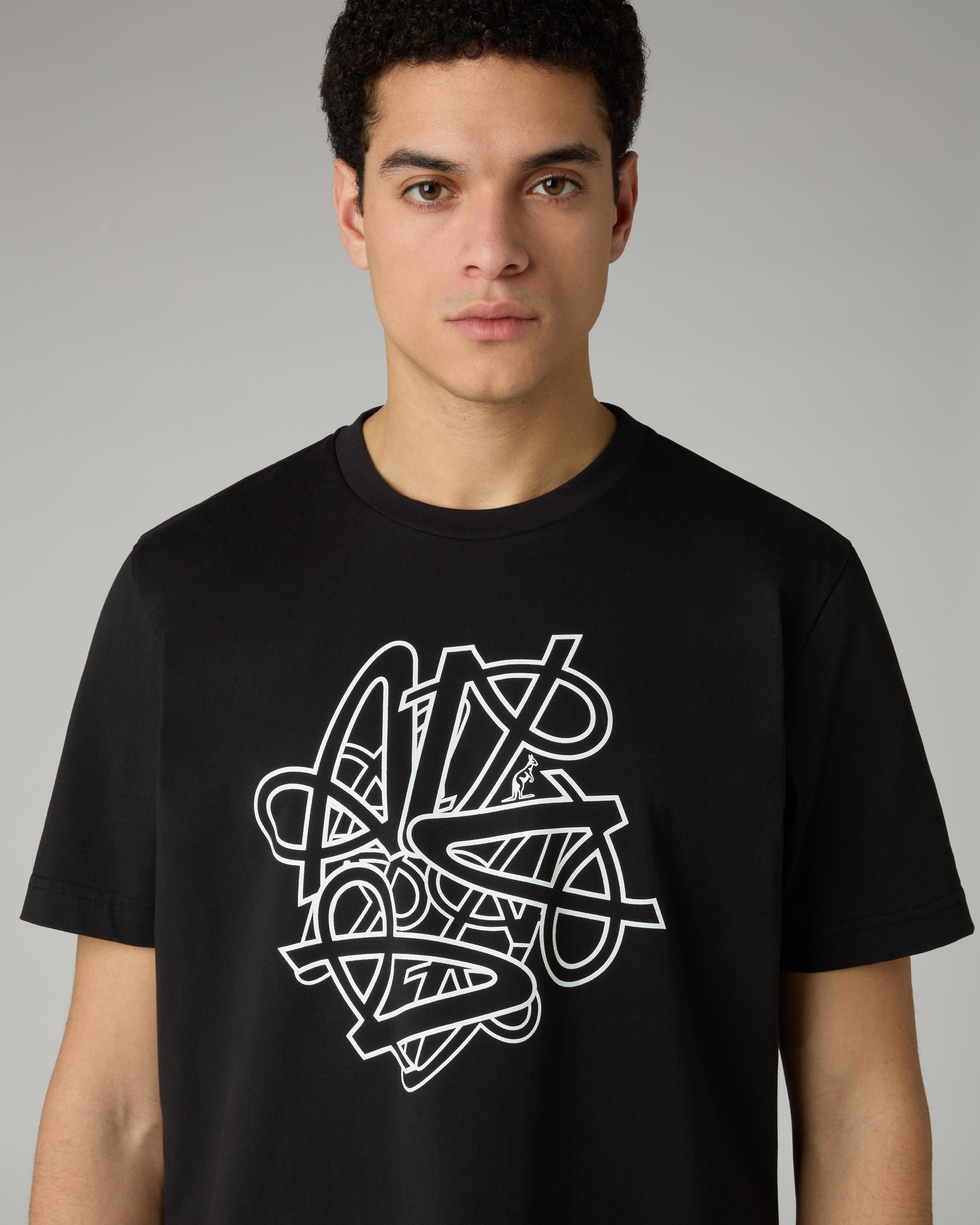 australian-spin-t-shirt-maglietta-cotone-nero-regular-fit image 4