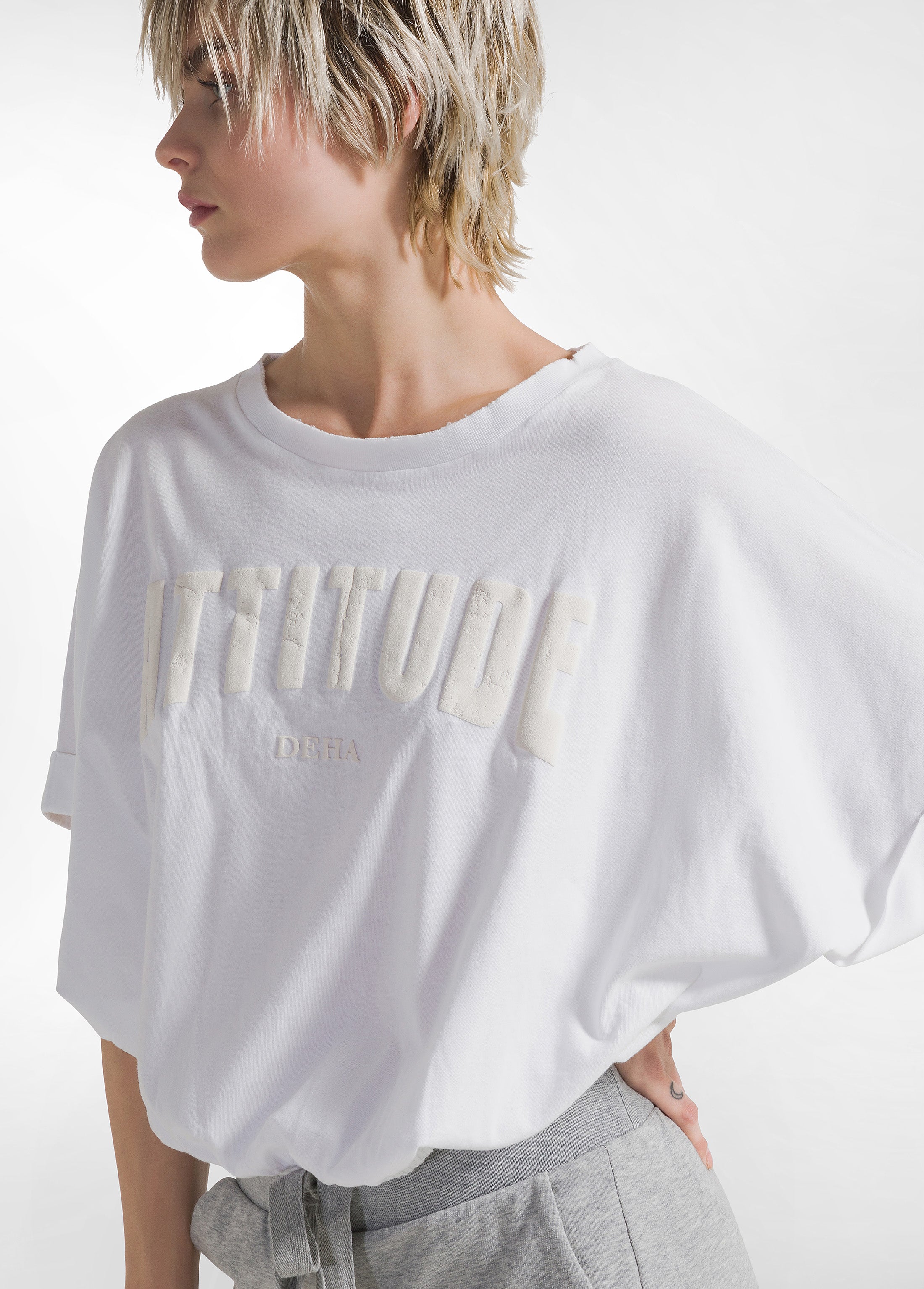 deha-c22082-t-shirt-ampia-effetto-sfumato-bianco image 3