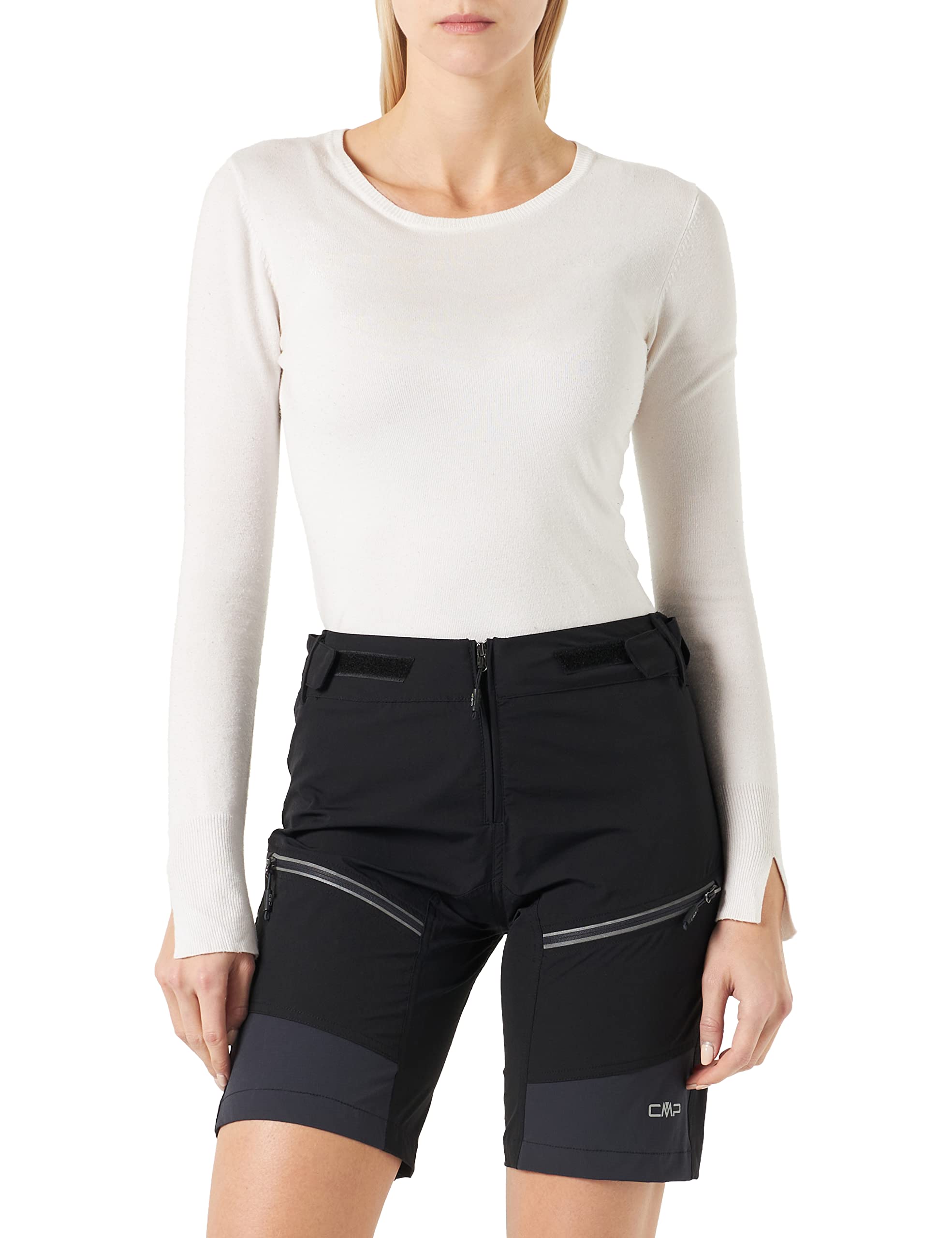 cmp-bermuda-da-bici-da-donna-con-fodera-interna-in-mesh-antracite-nero-40 image 1