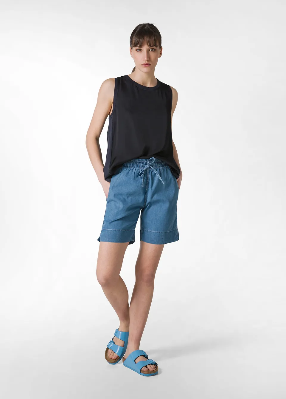 deha-shorts-in-denim-lyocell-blu image 1