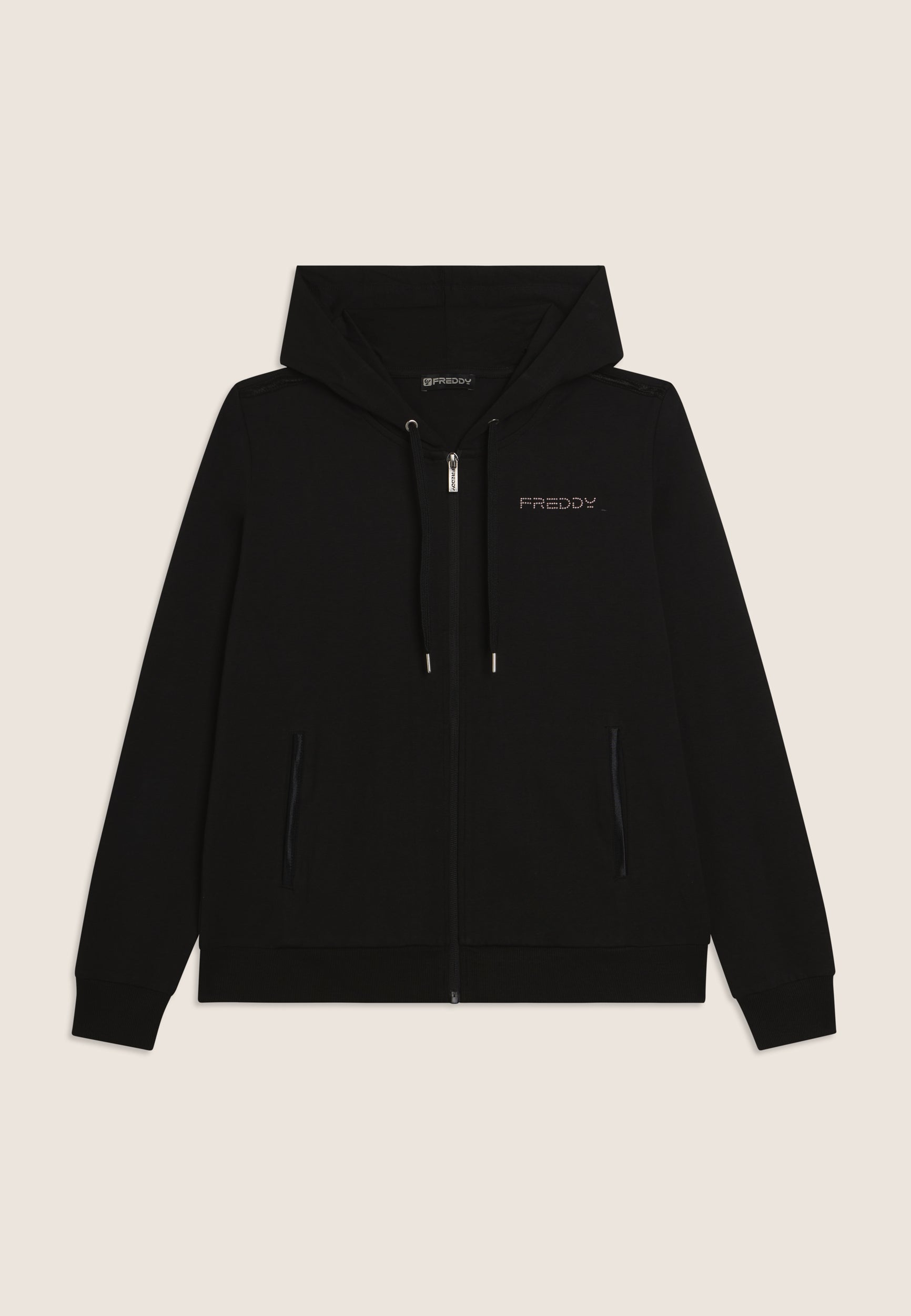 freddy-felpa-cappuccio-zip-logo-freddy-perline-rosa-jersey-cotone image 6