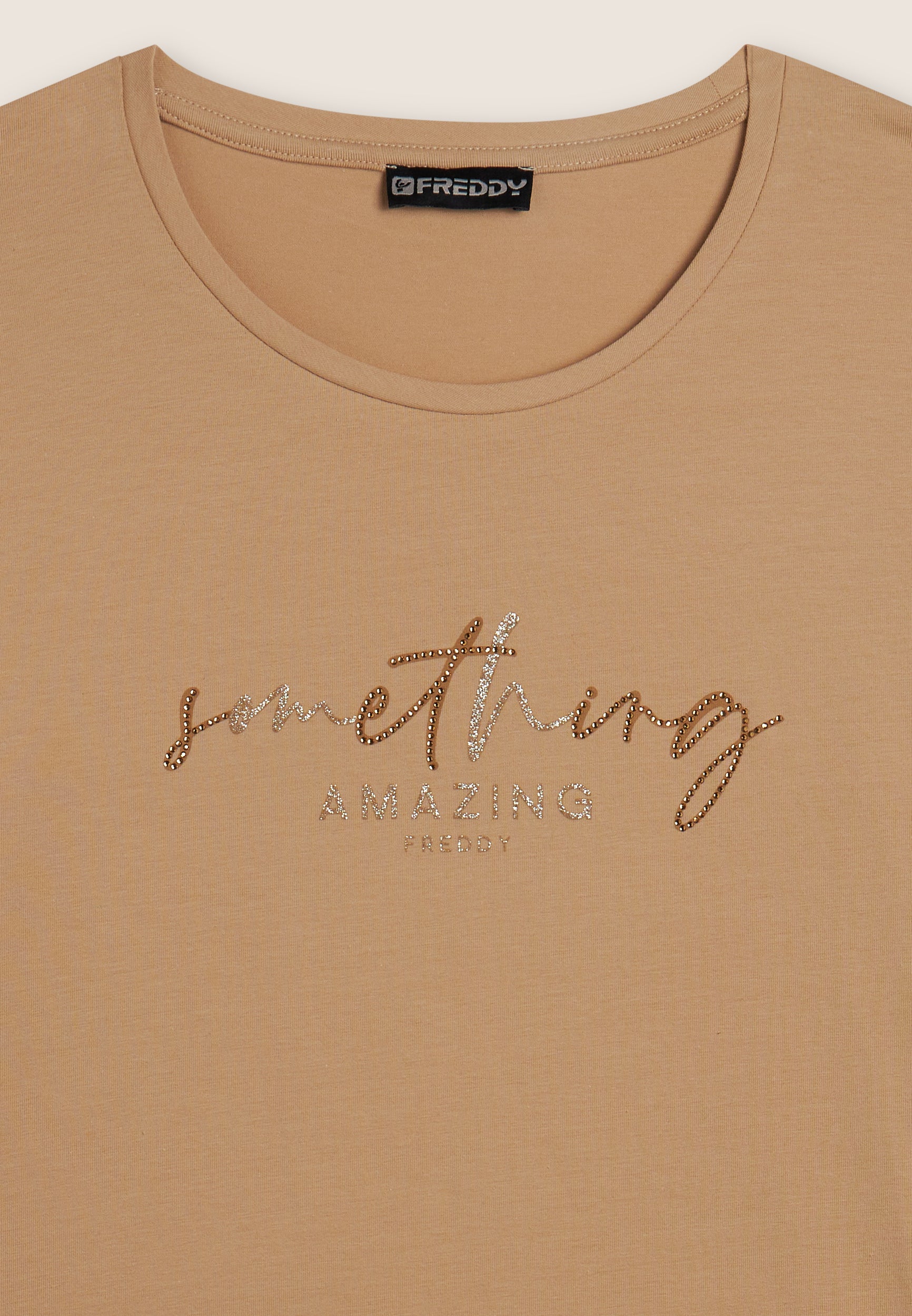 freddy-t-shirt-donna-maniche-lunghe-something-amazing-con-strass image 6
