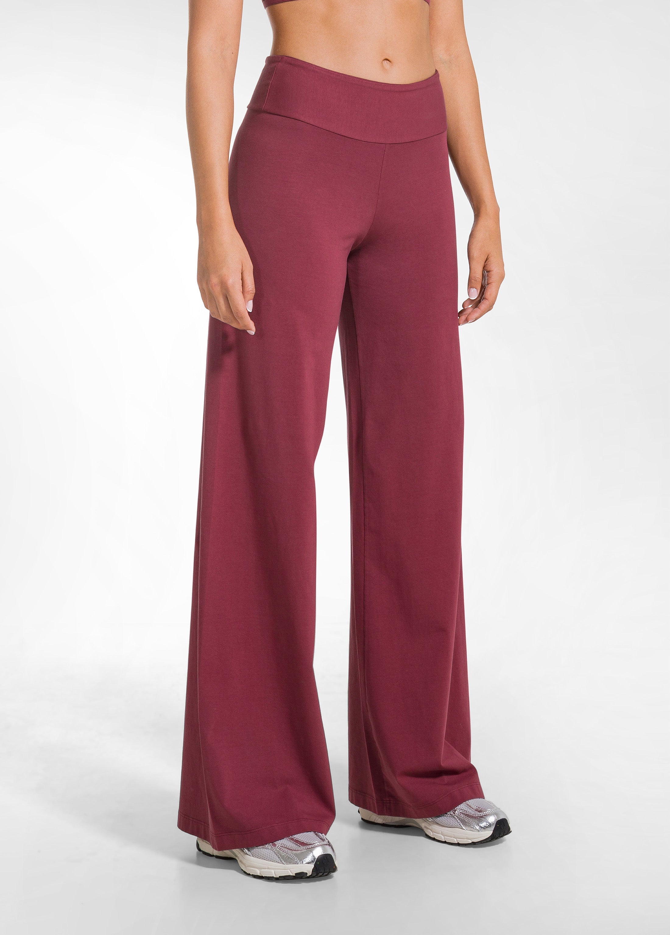 deha-d42009-pantaloni-in-jersey-stretch-con-fondo-elasticizzato-rosso image 2