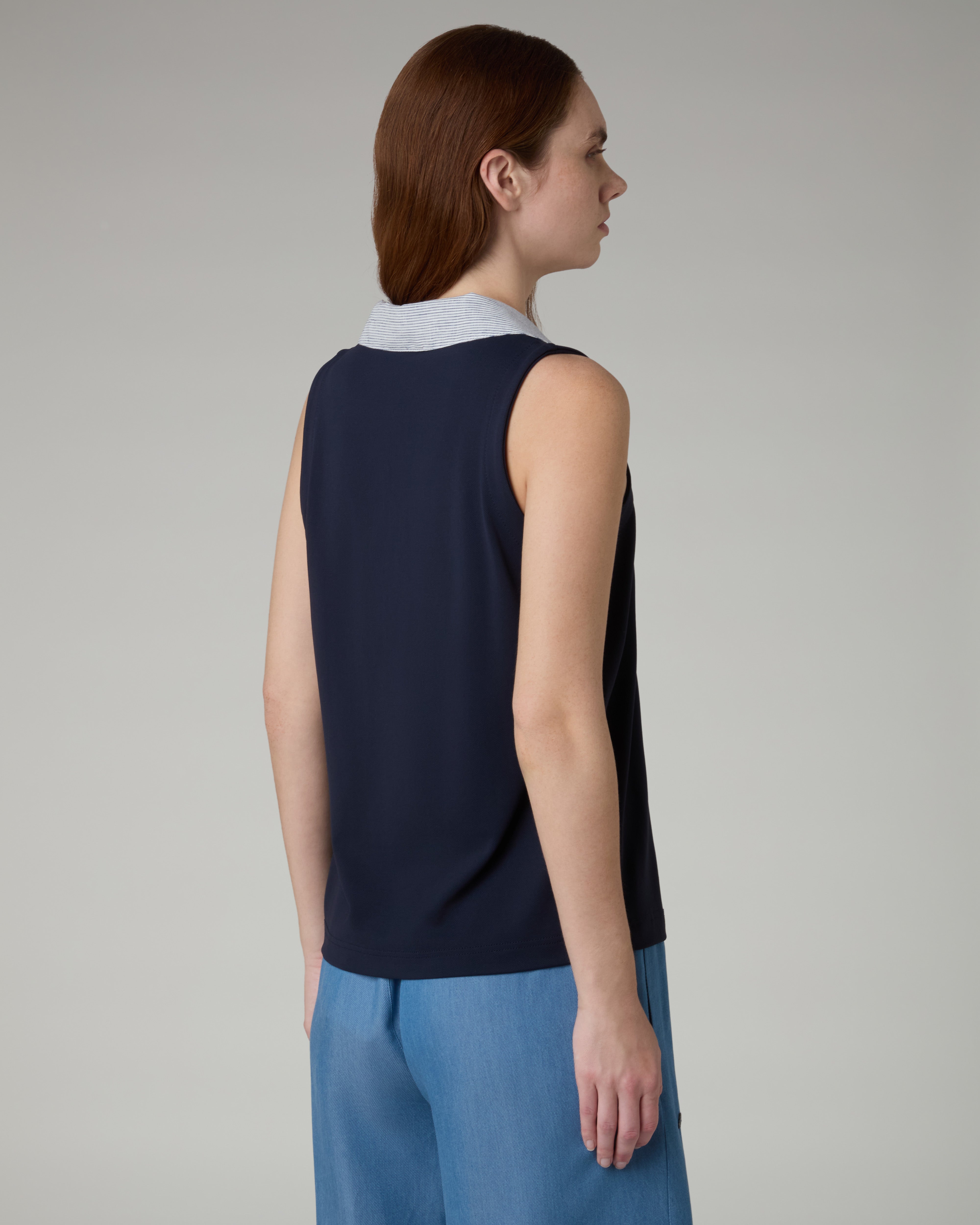 australian-sleeveless-polo-top-league-polo-smanicata-blu-navy image 3