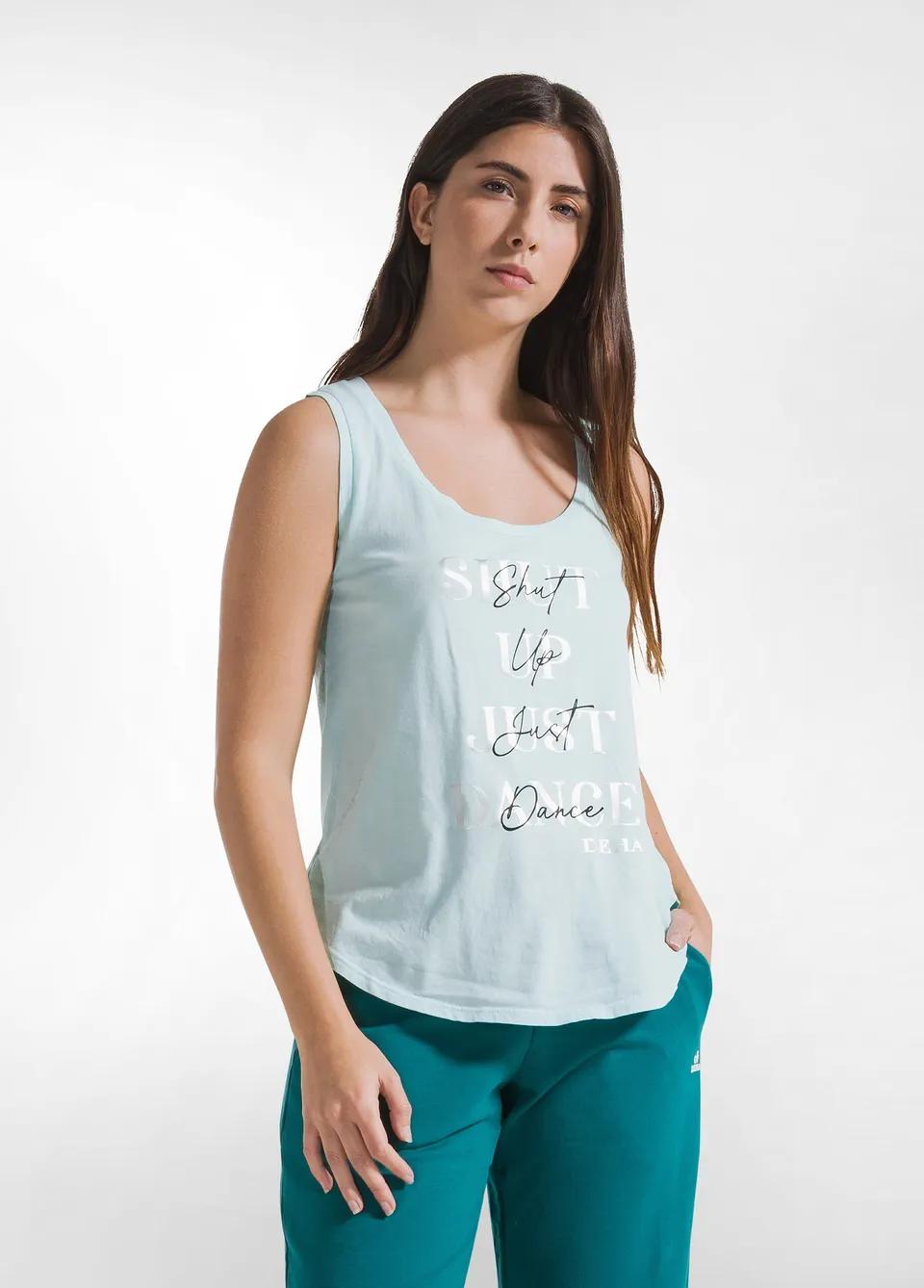 deha-top-d42402-con-stampa-grafica-in-jersey-organico-blu image 1