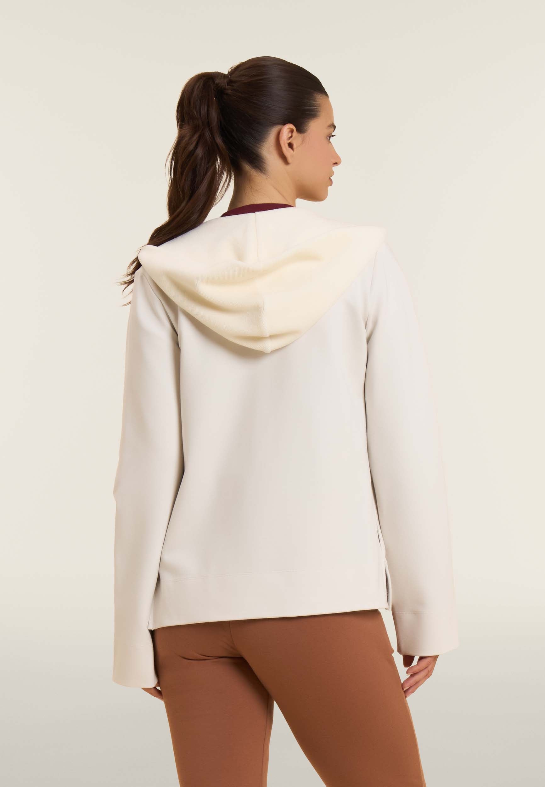 freddy-felpa-full-zip-donna-con-cappuccio-in-ciniglia-e-viscosa image 3