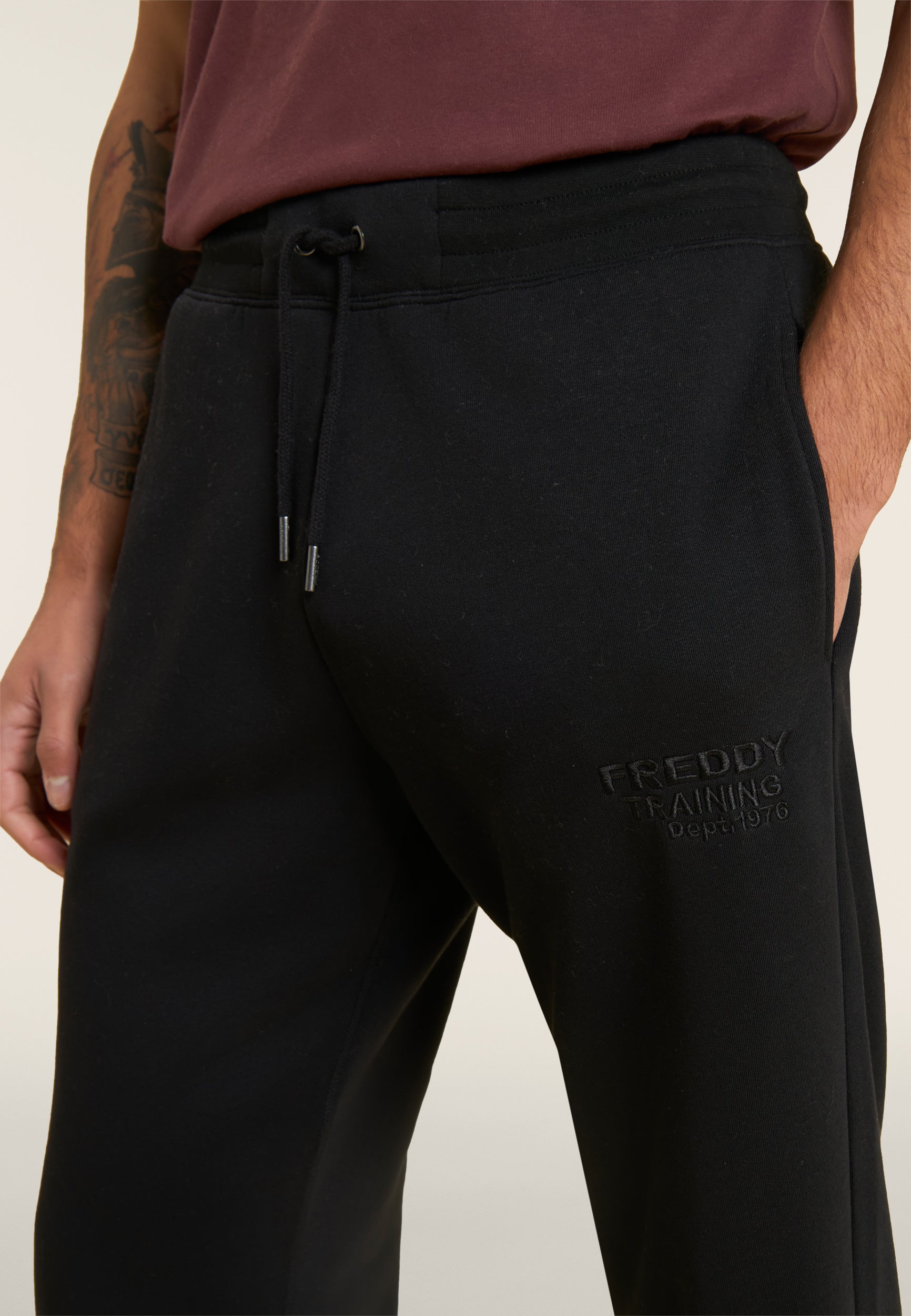 freddy-pantaloni-sportivi-uomo-regular-fit-con-polsino-in-felpa-garzata image 4