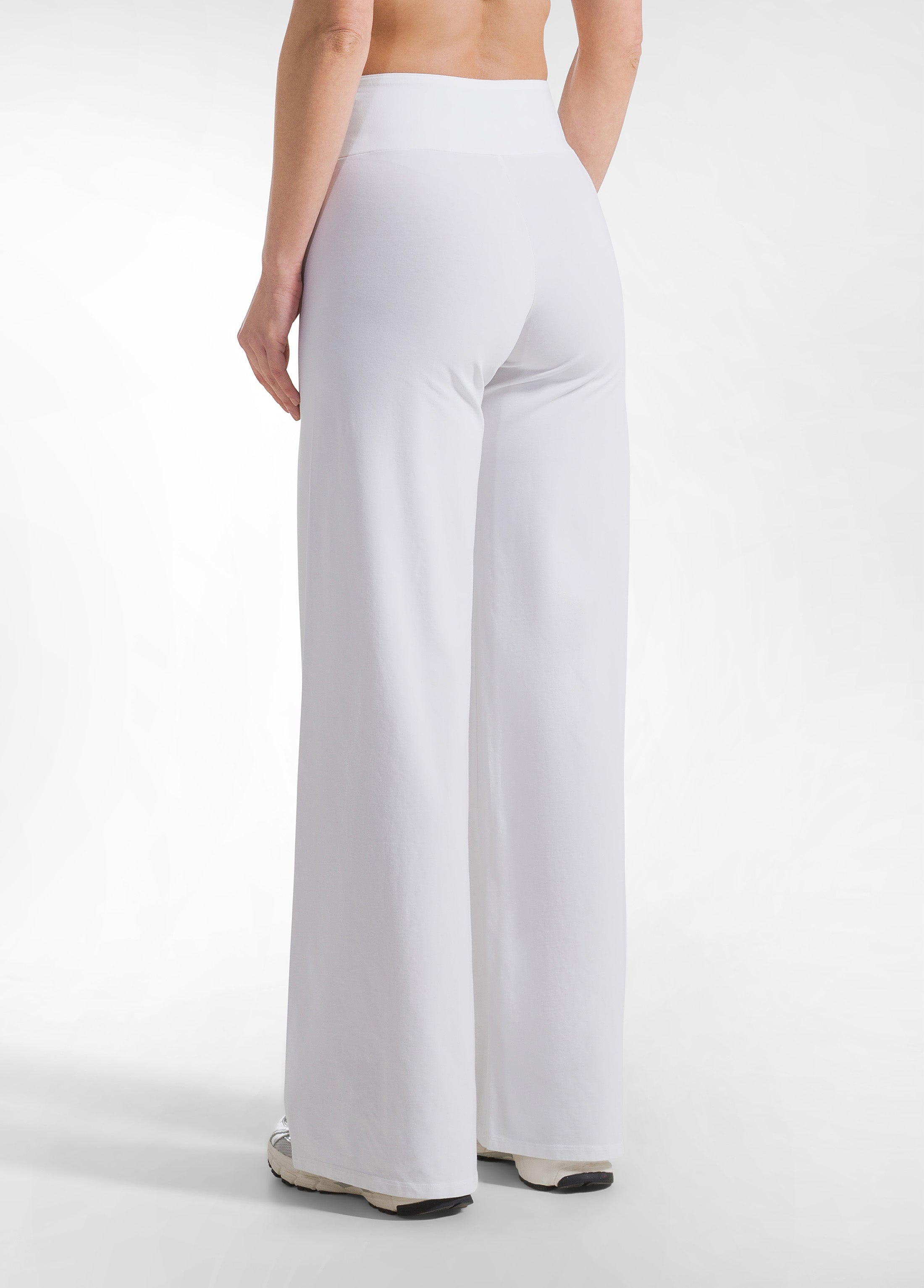 deha-d42009-pantaloni-ampi-jersey-stretch-tinta-unita-bianchi image 3
