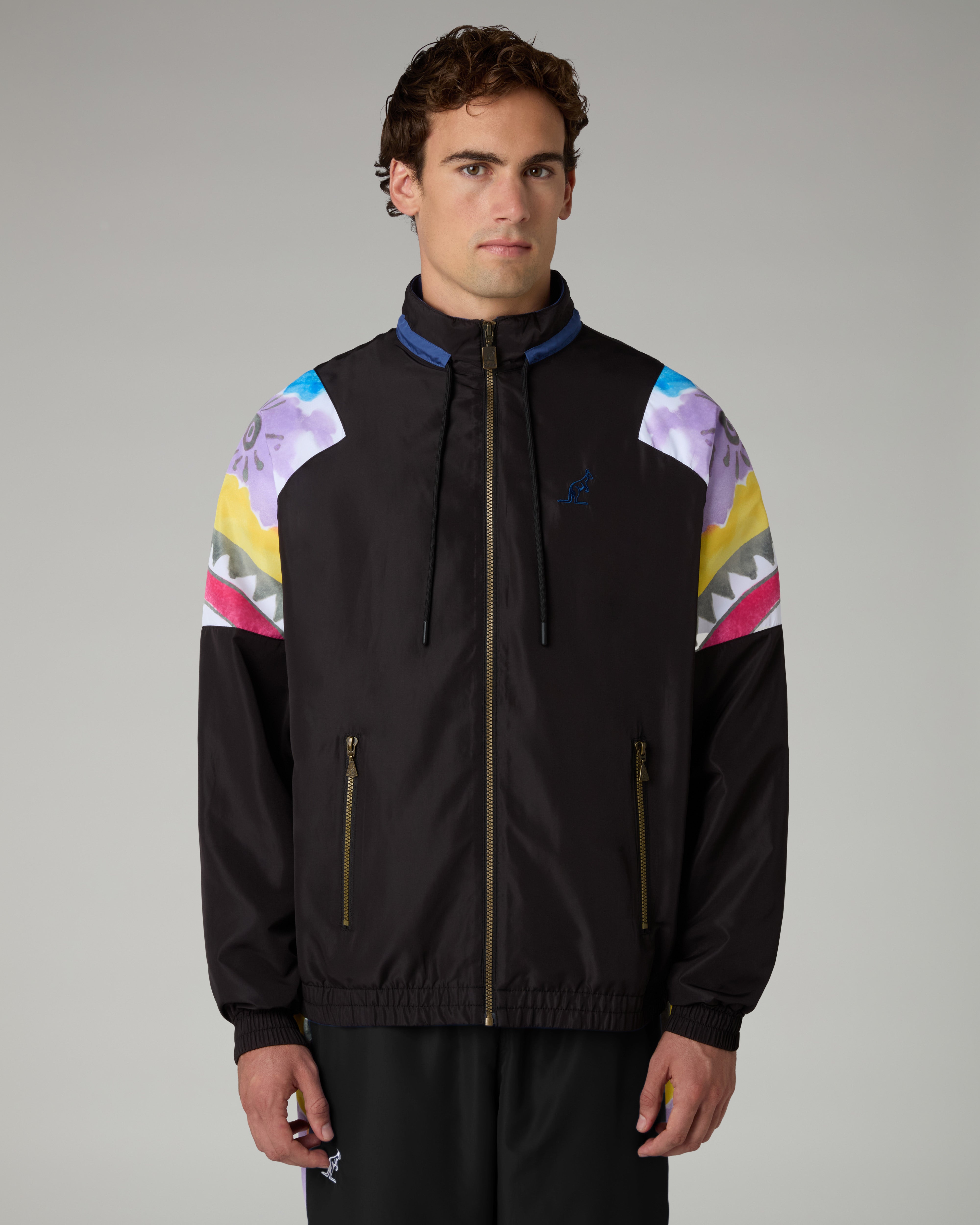 australian-native-old-track-jacket-giacca-tuta-nero-full-zip image 1