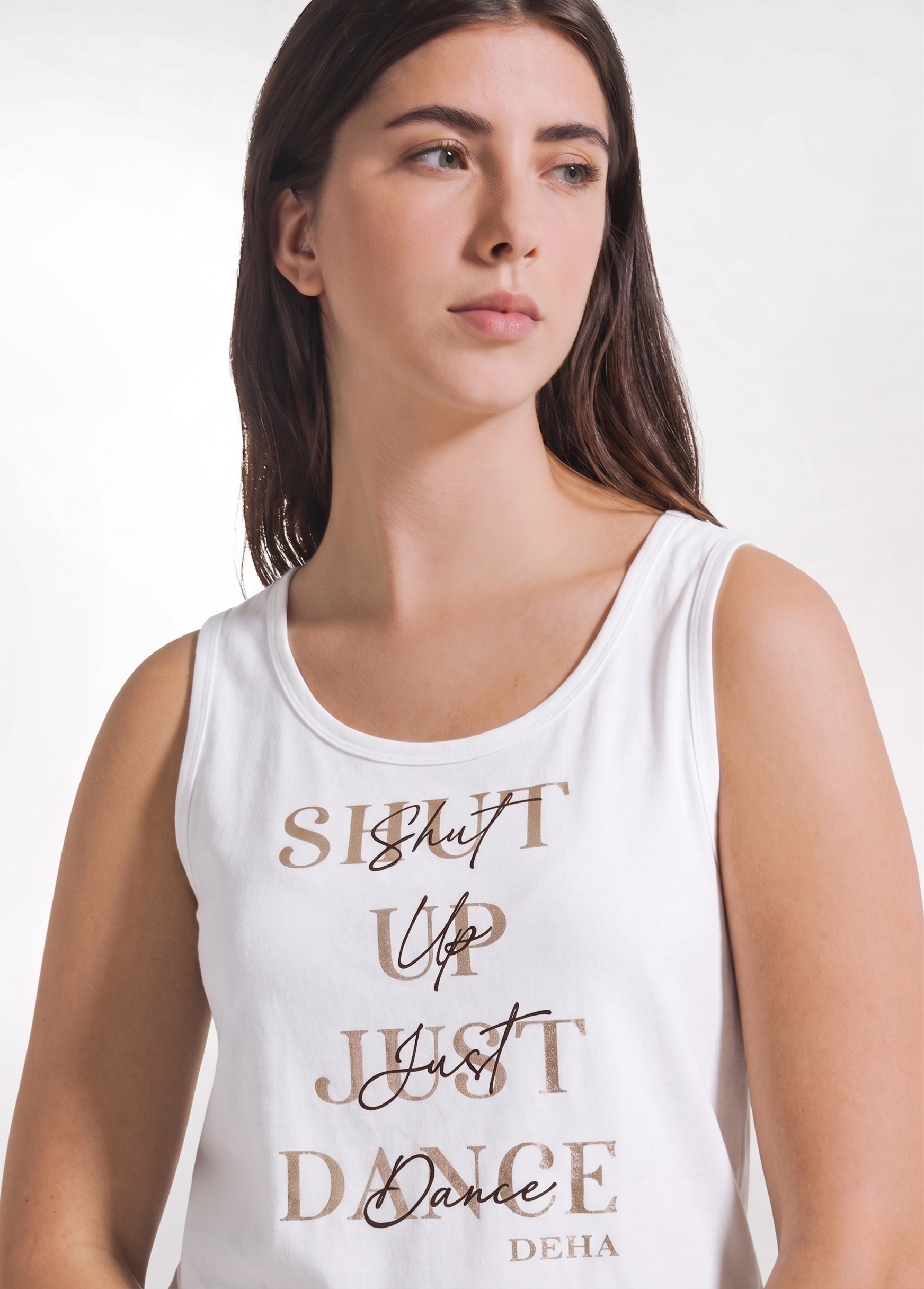 deha-d42402-top-con-stampa-grafica-in-jersey-organico-bianco image 3