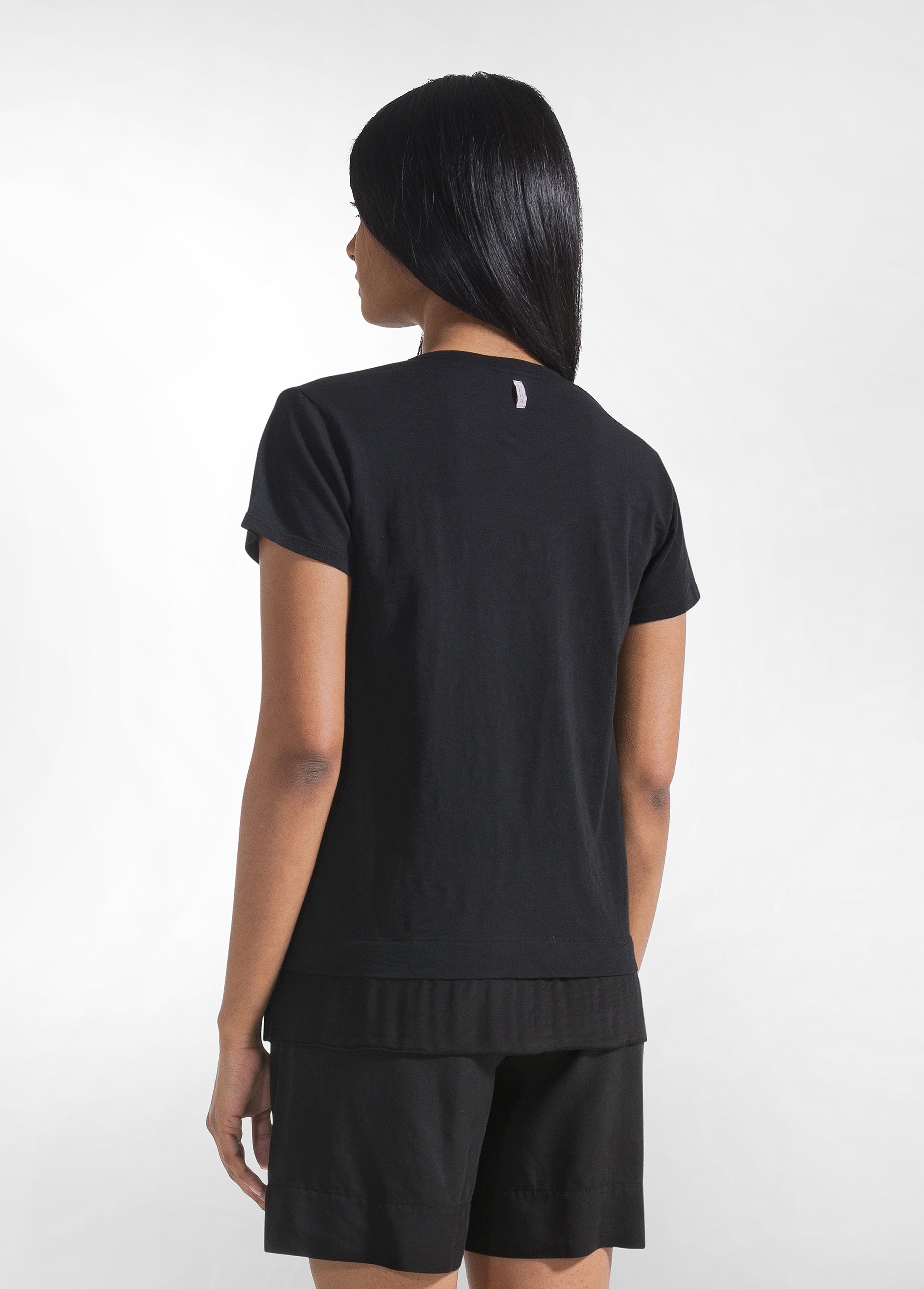 deha-t-shirt-in-cotone-con-dettagli-in-seta-nero-d42492 image 2