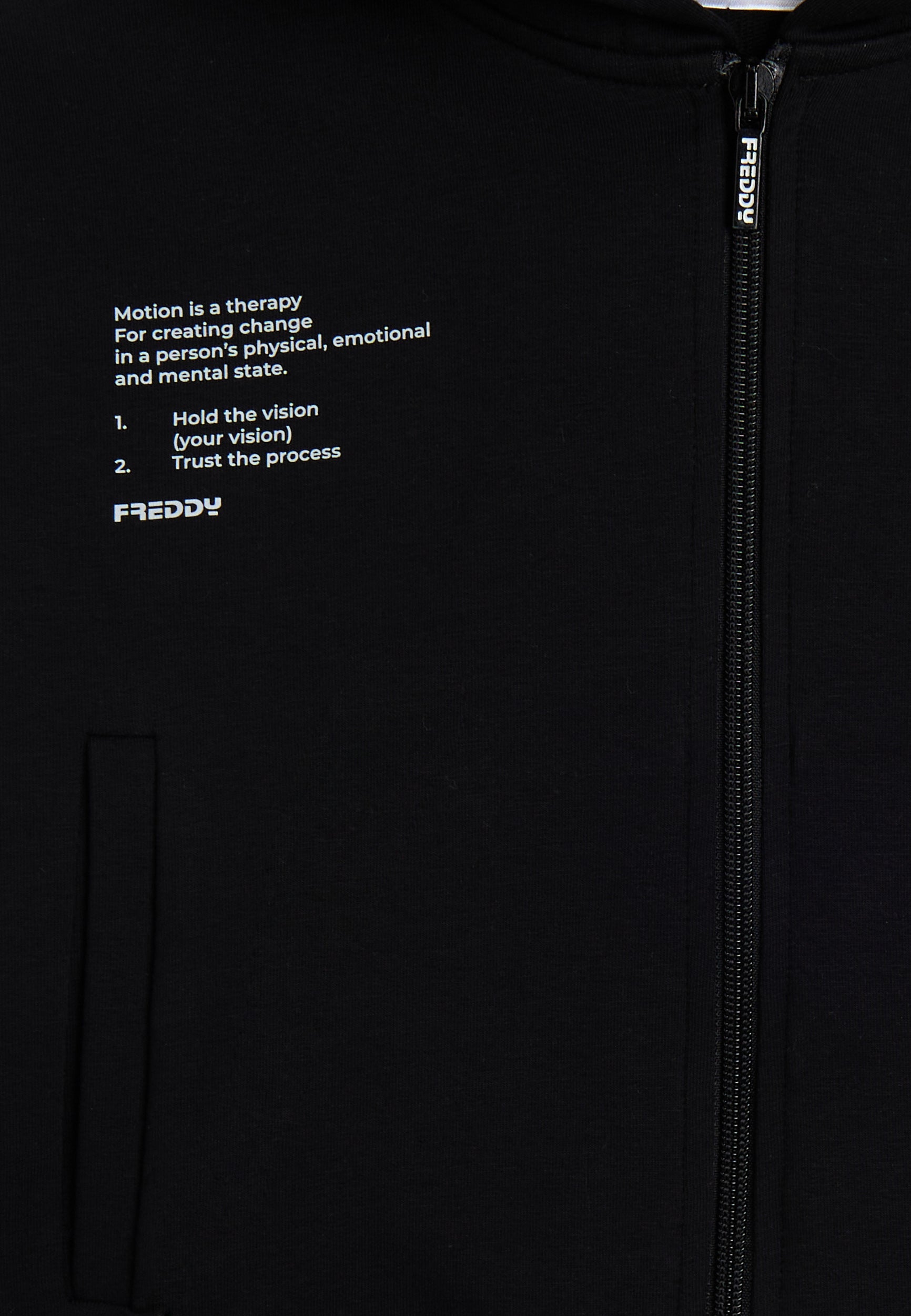 freddy-felpa-con-cappuccio-e-zip-stampa-laterale-comfort-fit image 3