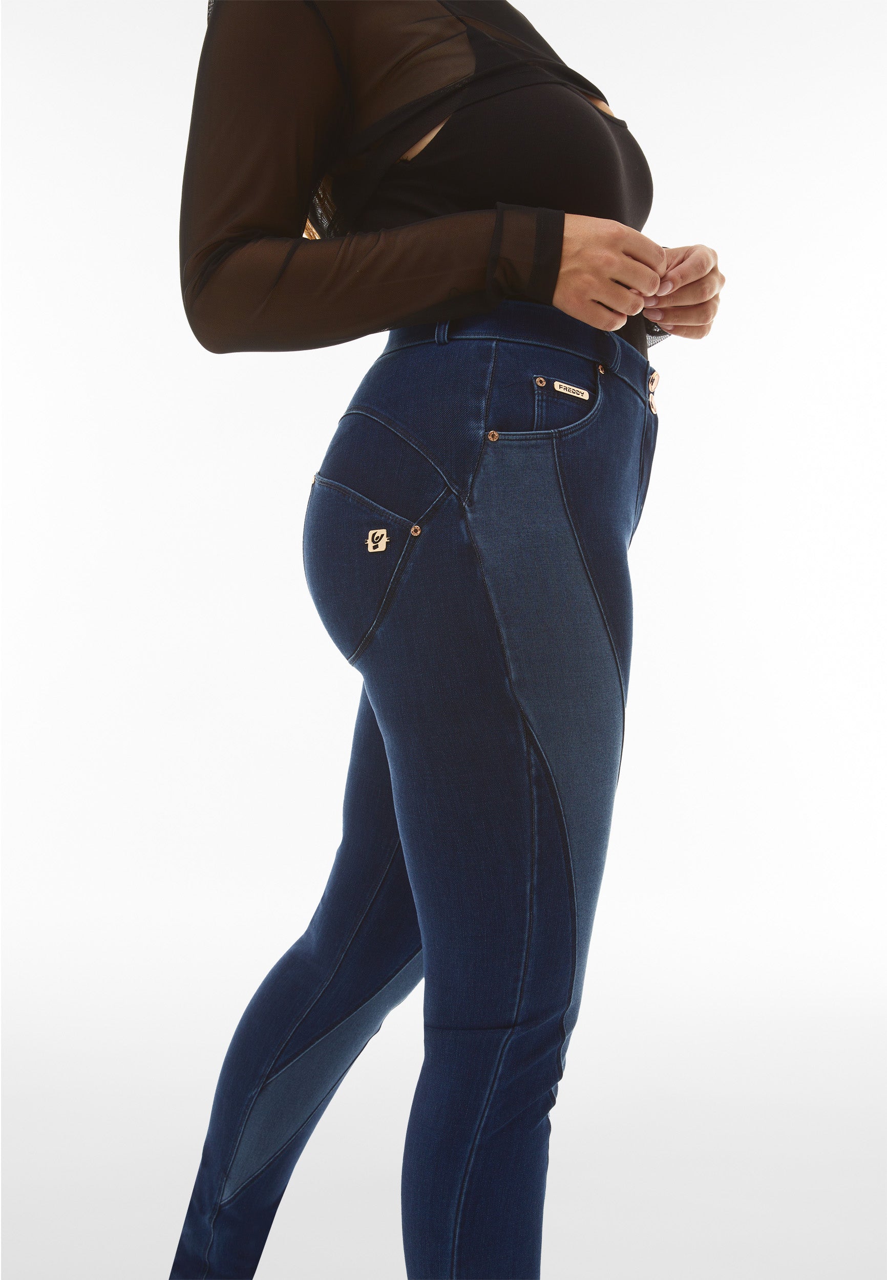 freddy-jeans-wr-up-denim-navetta-superskinny-vita-alta-con-inserti-a-contrasto image 2