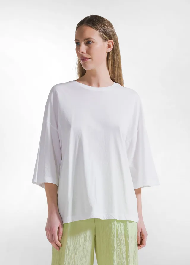deha-t-shirt-maxi-in-viscosa-bianco-d42403 image 1