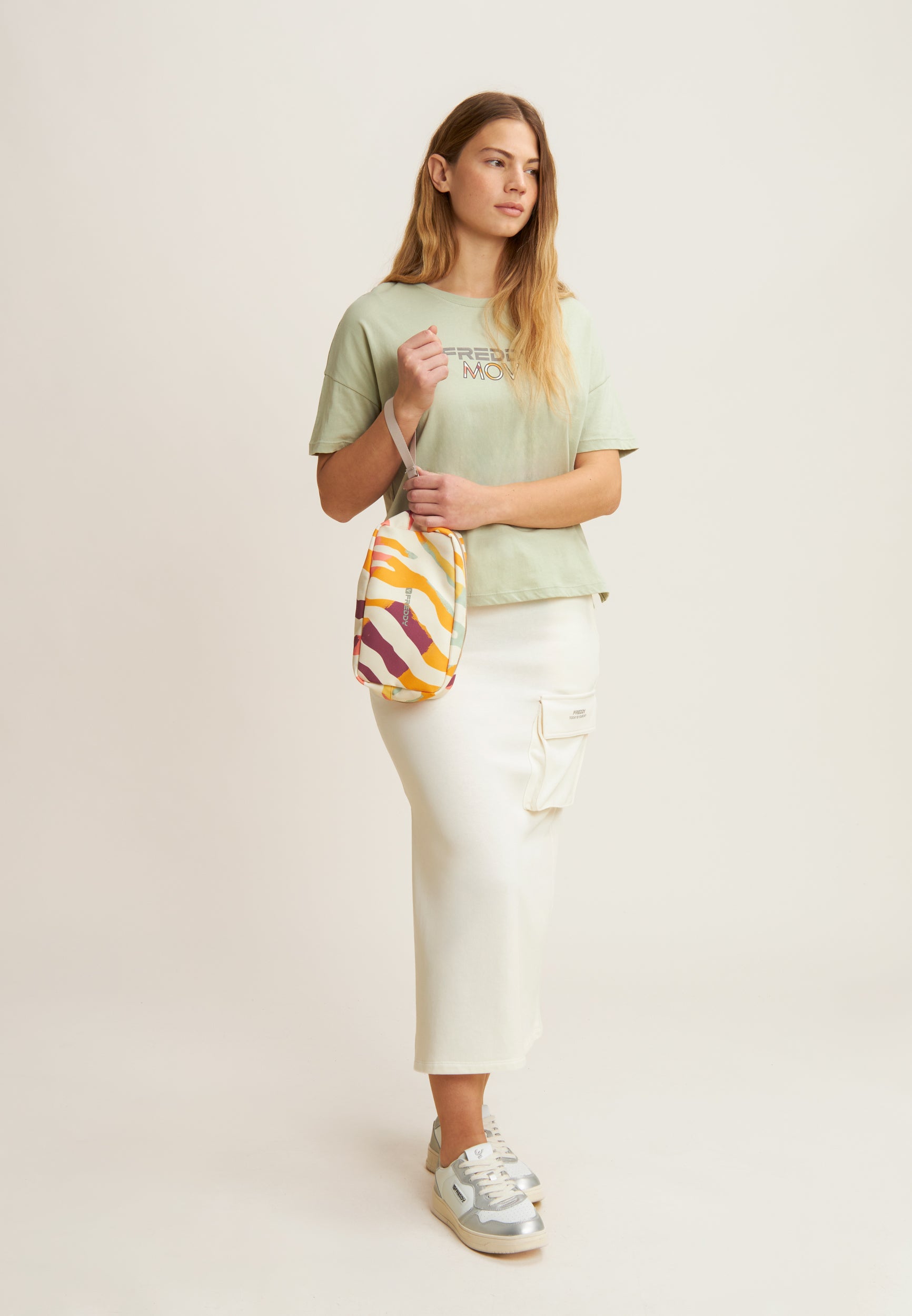 freddy-gonna-longuette-in-french-terry-con-spacchi-e-maxi-tasca-donna image 2