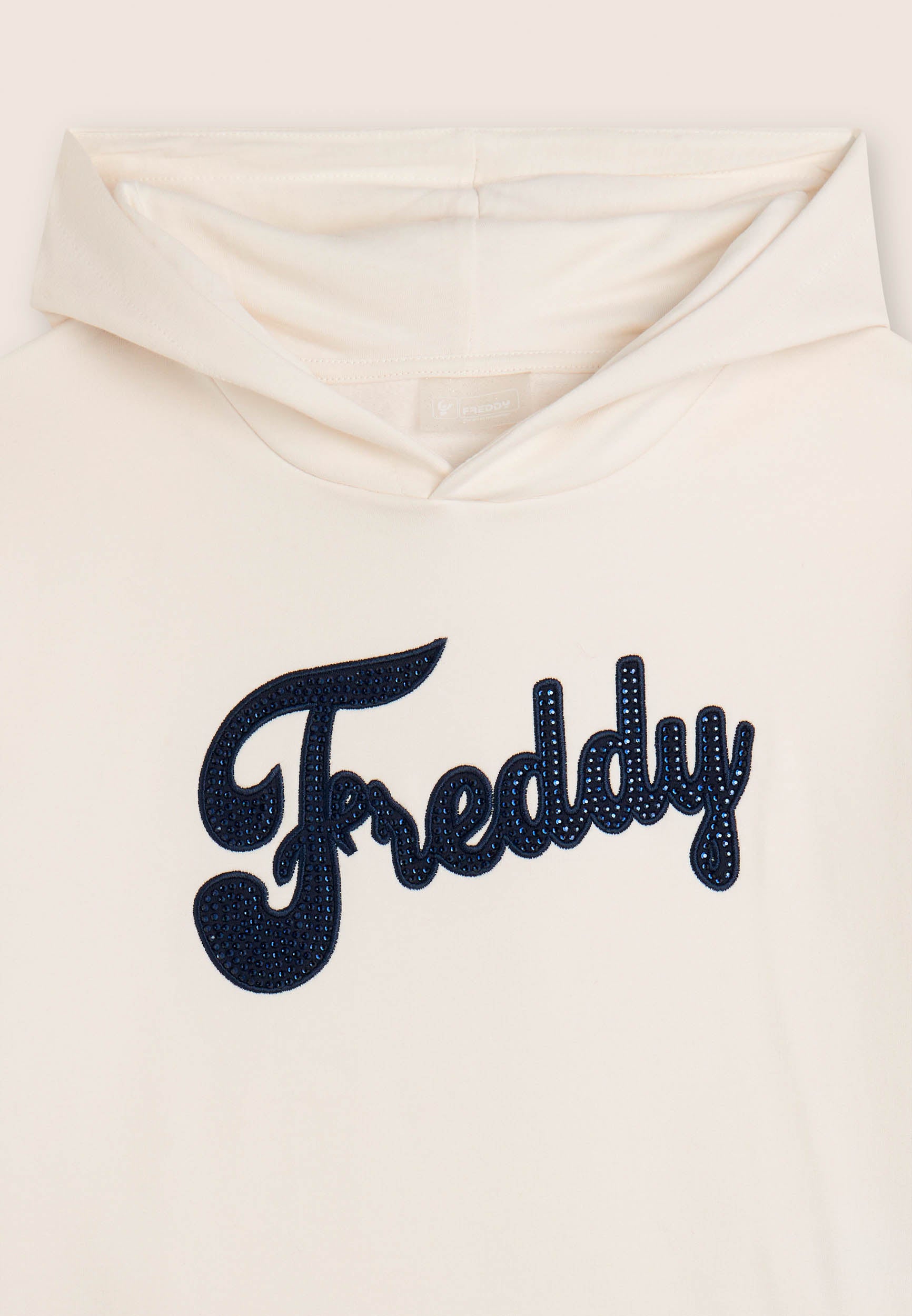 freddy-felpa-bambina-con-cappuccio-e-logo-con-strass image 3