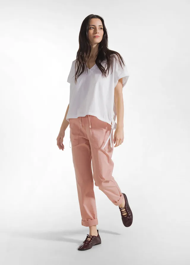deha-a00645-pantalone-in-popeline-con-coulisse-rosa image 1