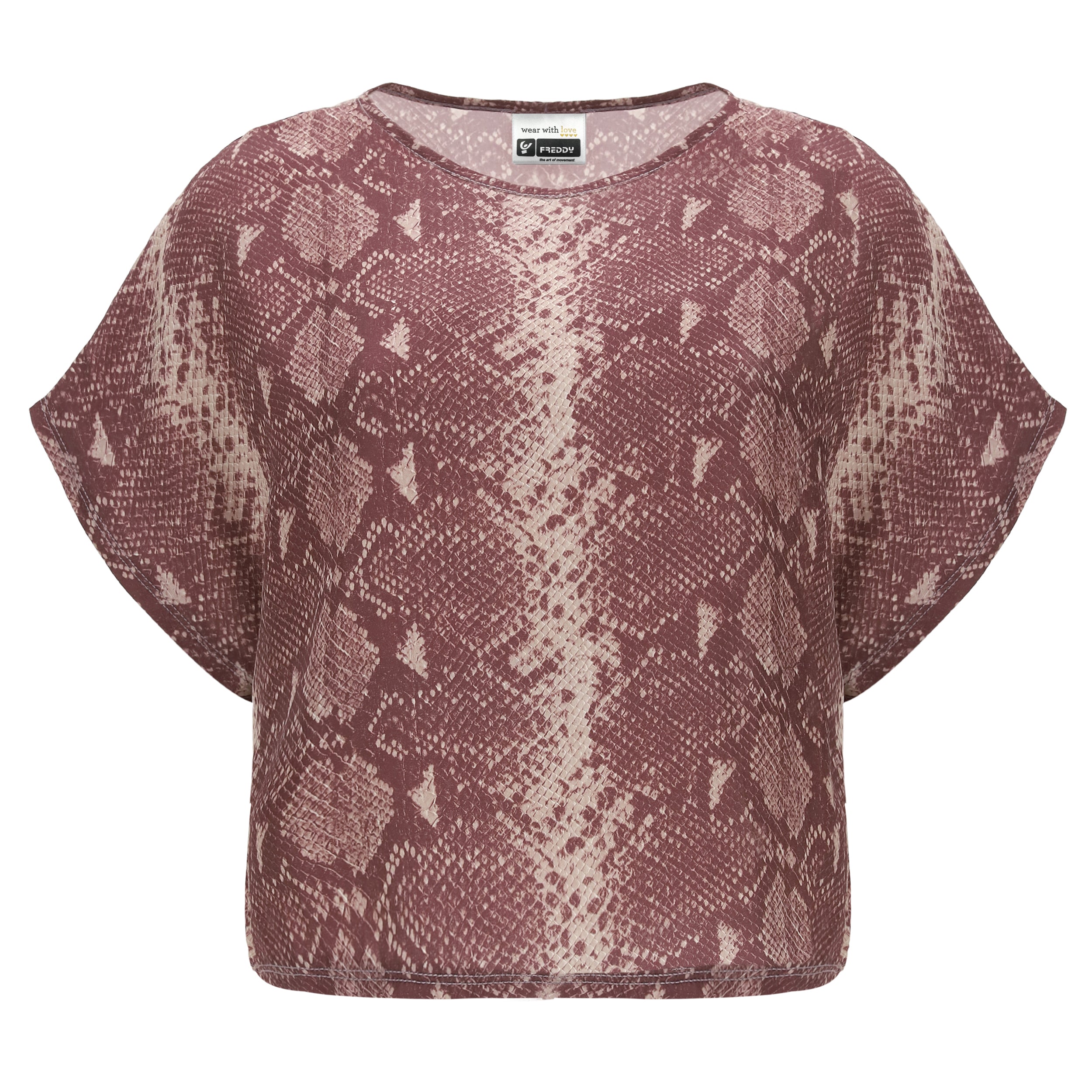 freddy-maglia-ampia-maniche-aleta-stampa-reptile-bordeaux image 4