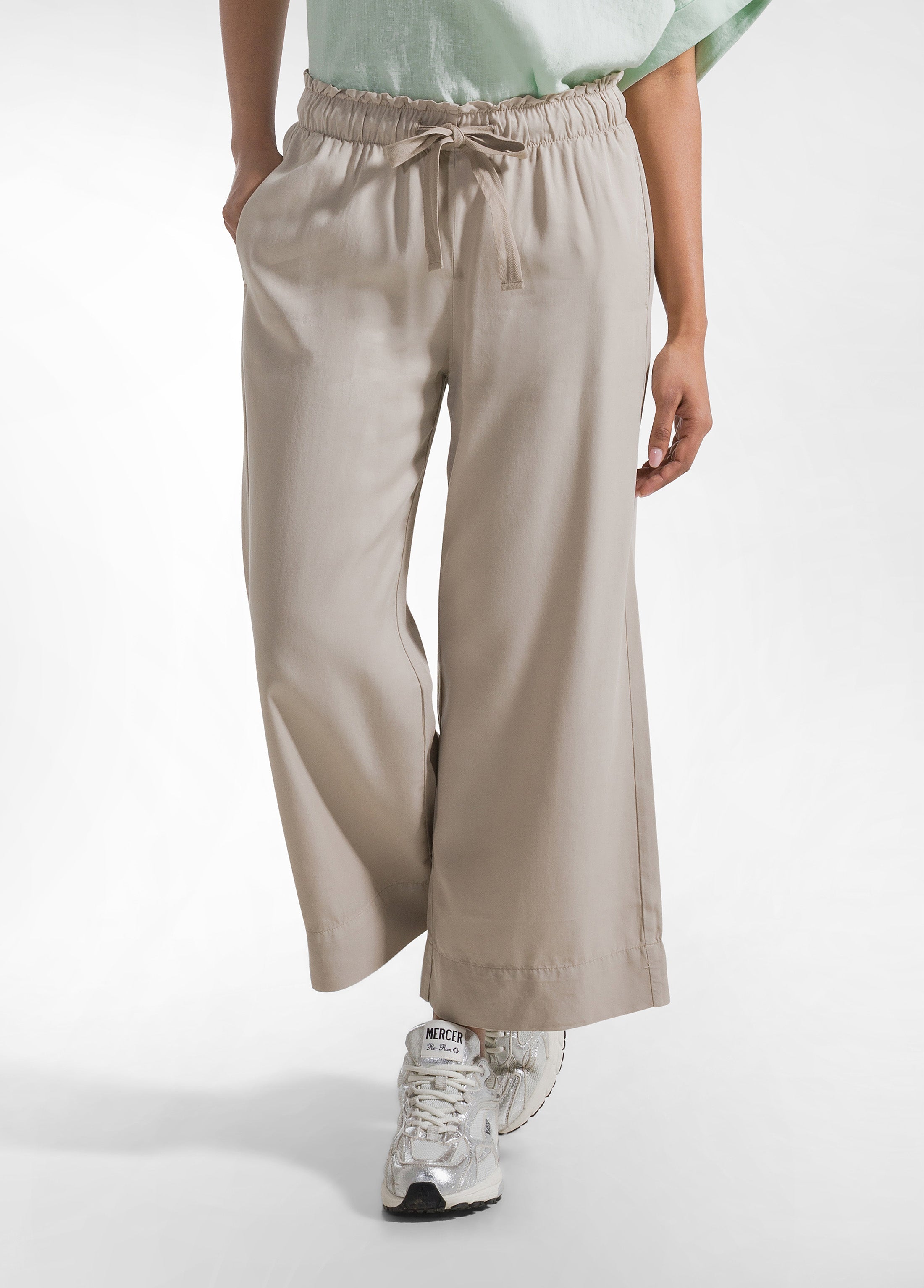deha-pantaloni-crop-in-lyocell-beige image 2