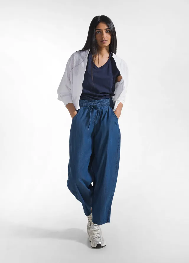deha-d42576-pantaloni-balloon-in-denim-lyocell-blu image 1