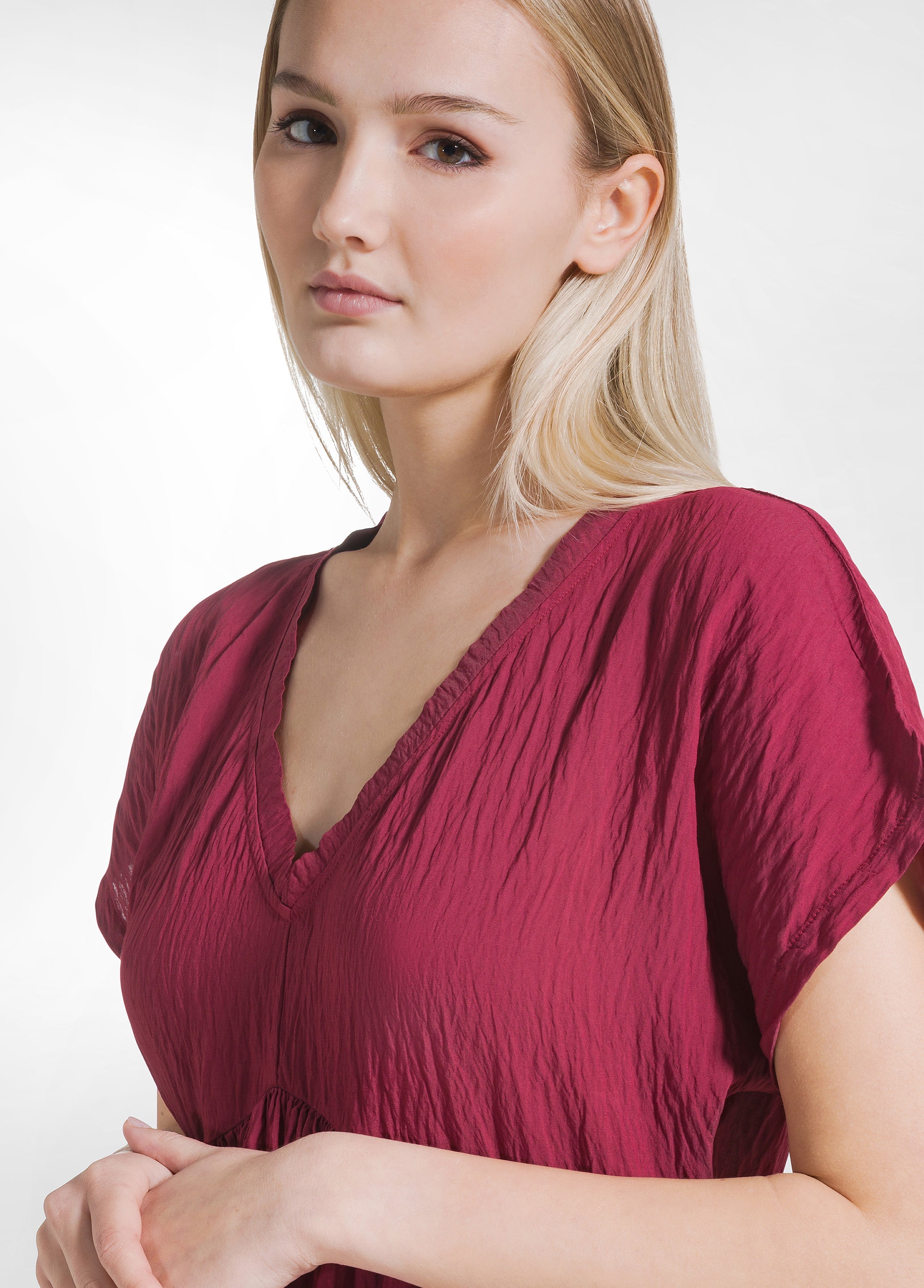 deha-abito-lungo-in-viscosa-crinkle-rosso-abito-estivo-donna image 4