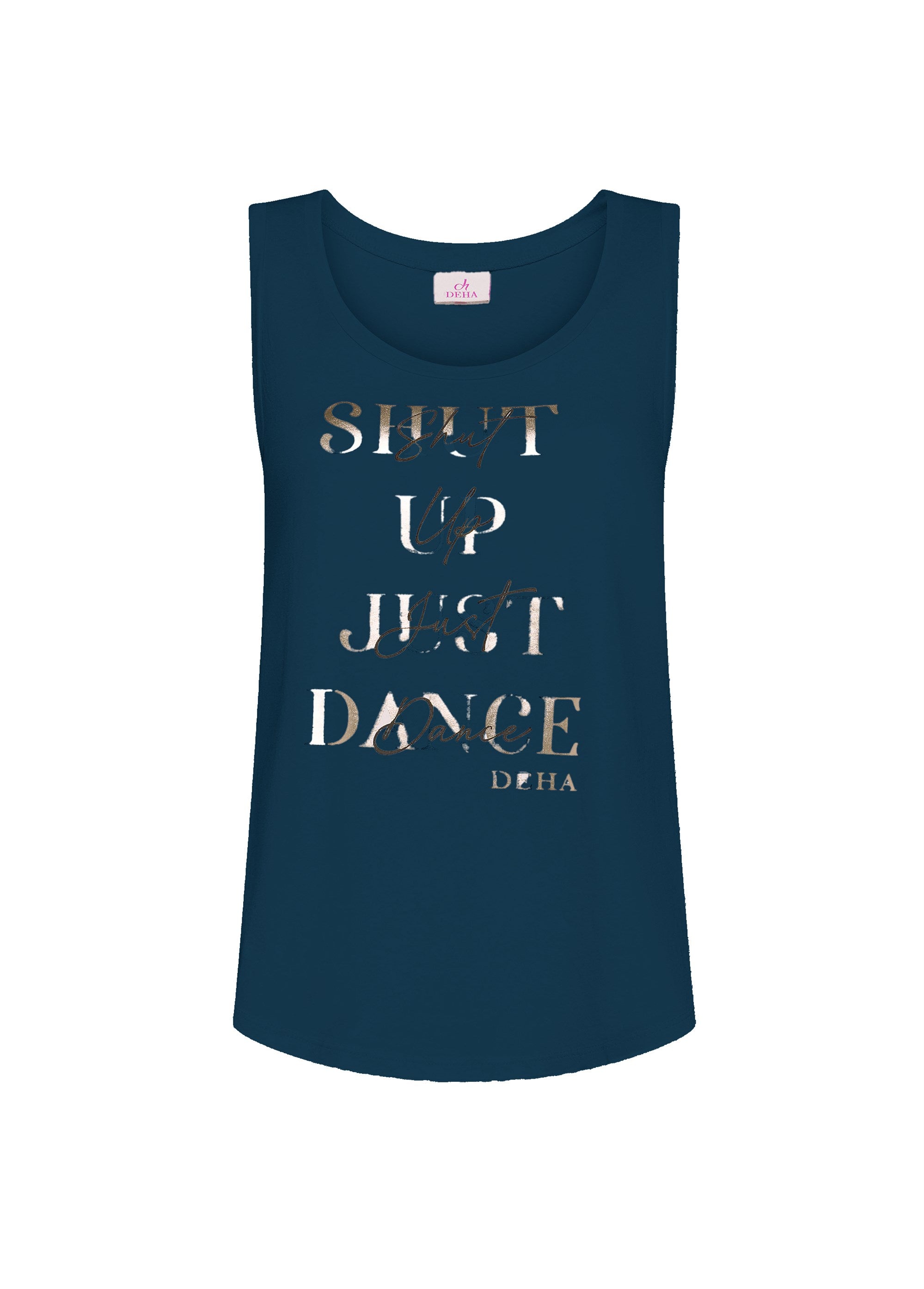 deha-top-d42402-con-stampa-grafica-in-jersey-organico-blu-top-leisure-donna image 1