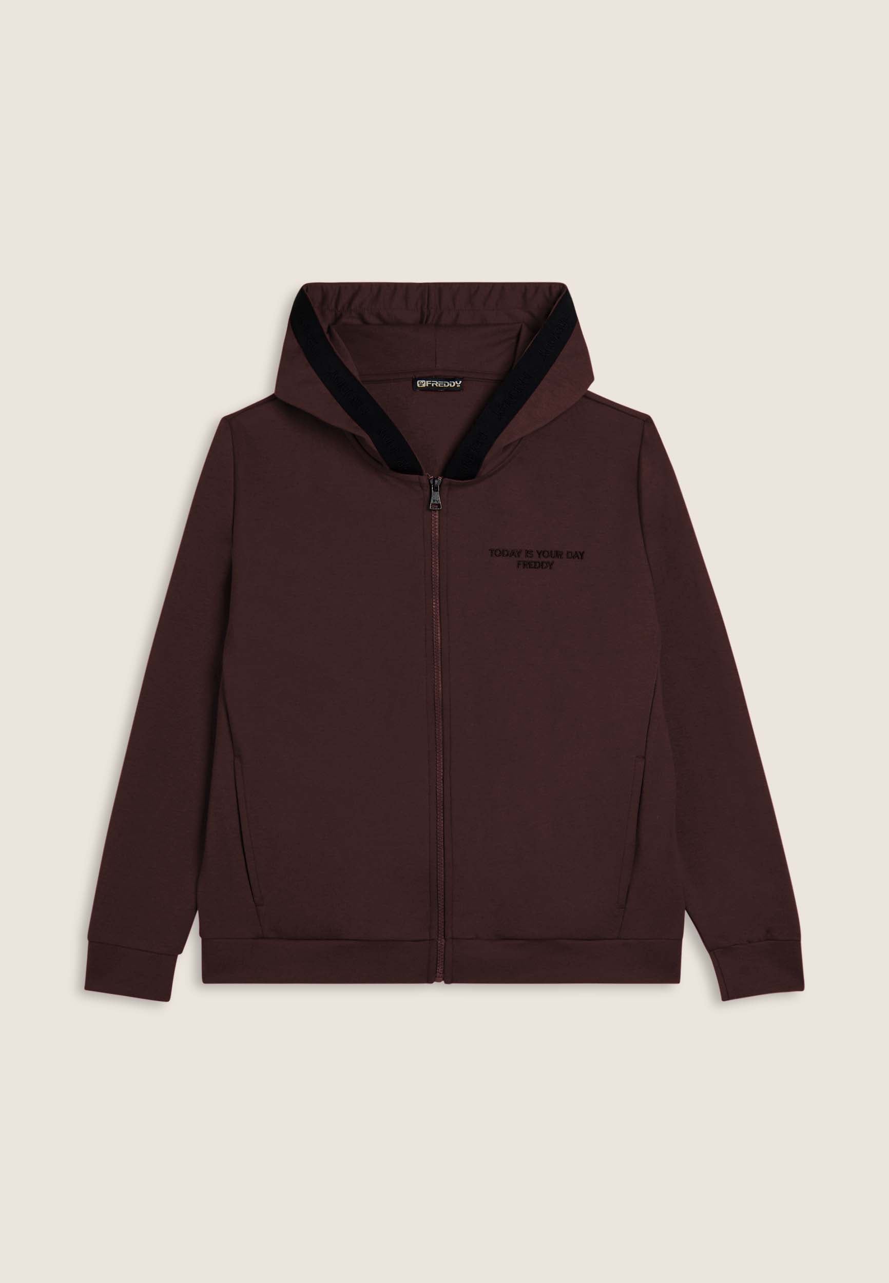 freddy-felpa-donna-full-zip-con-cappuccio-logato image 8