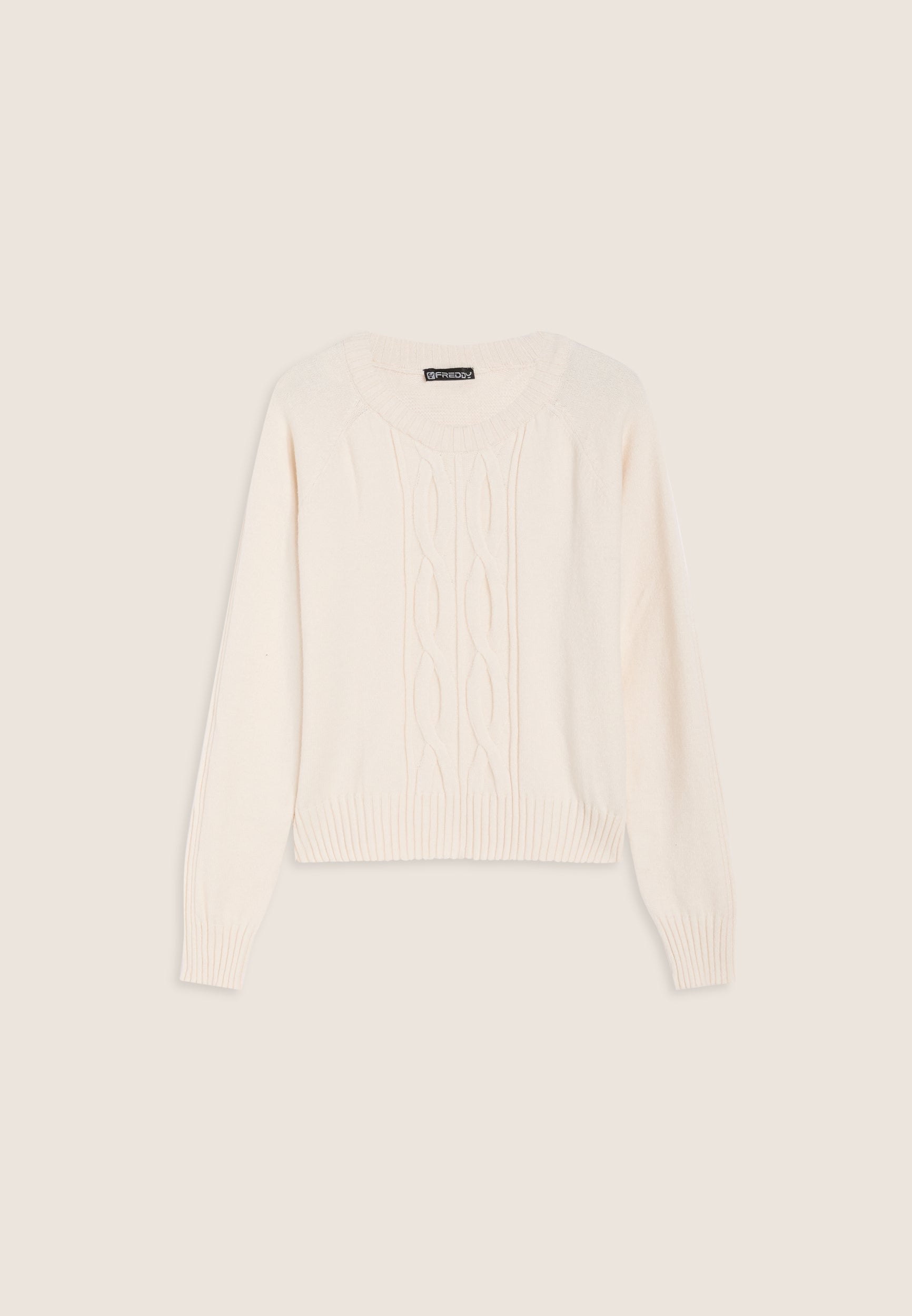 freddy-maglia-girocollo-donna-tricot-con-trecce-verticali image 5