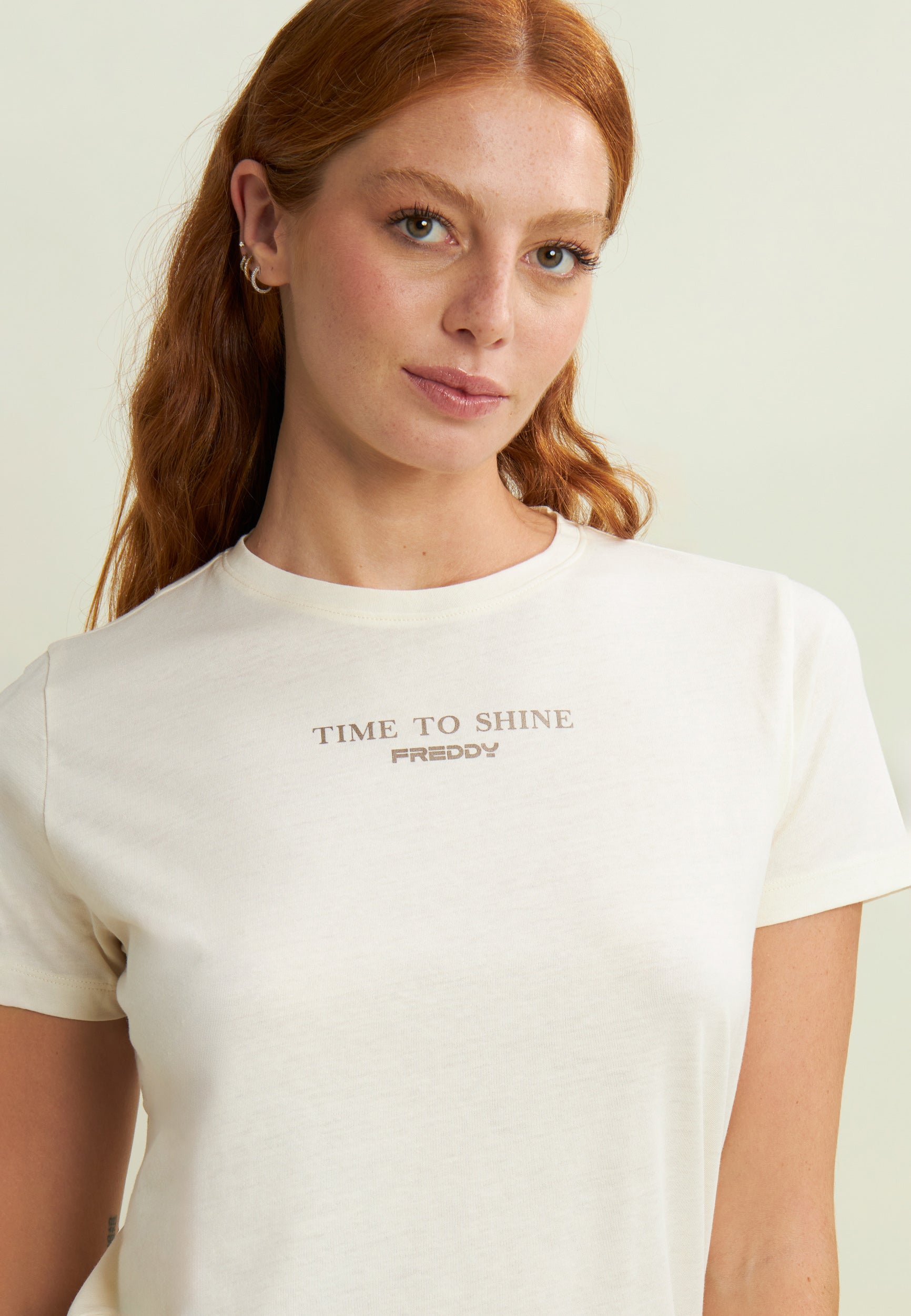 freddy-t-shirt-da-donna-comfort-time-to-shine-stampa-dorata image 3