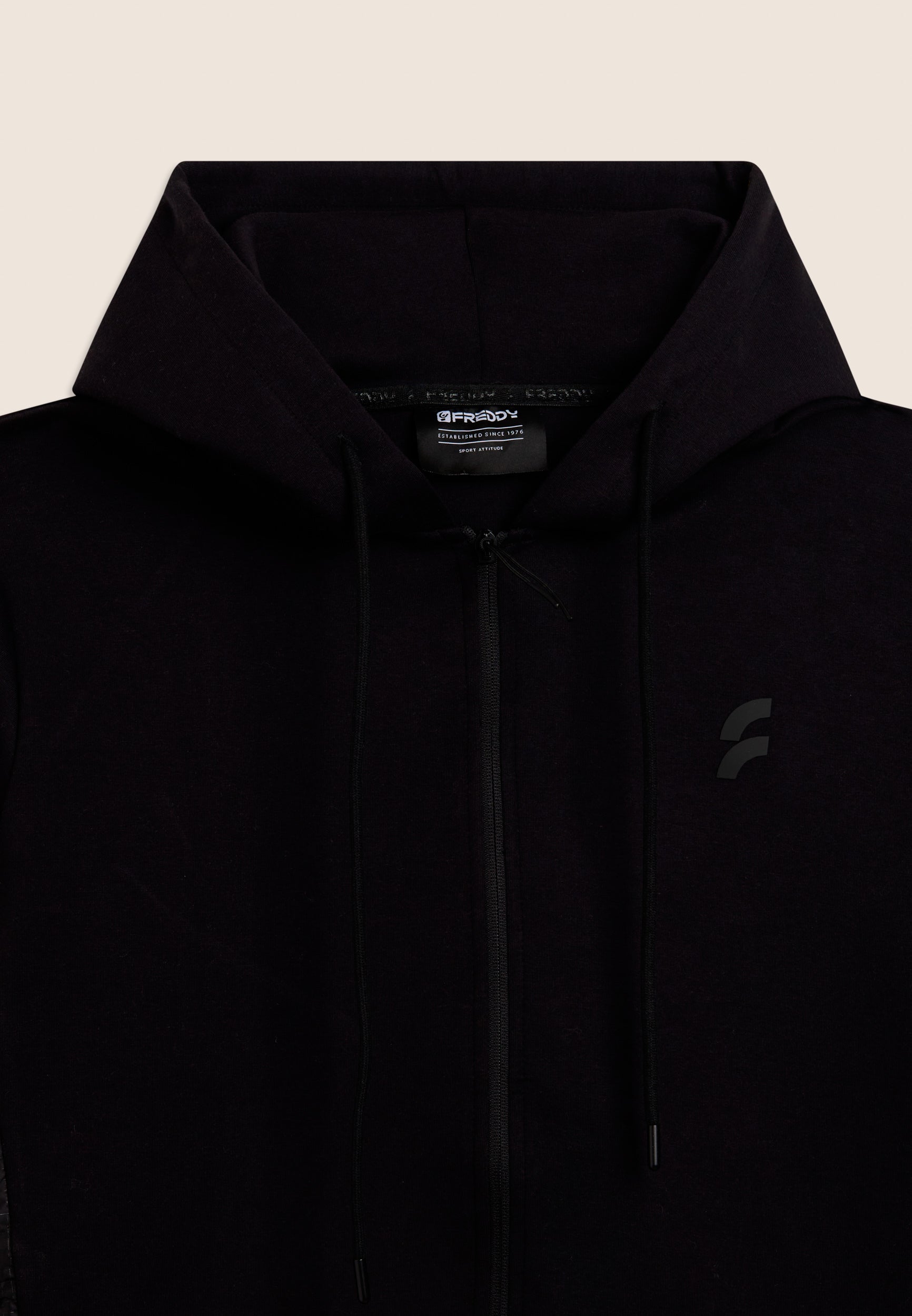 freddy-felpa-uomo-full-zip-con-cappuccio-e-inserti-tecnici image 3