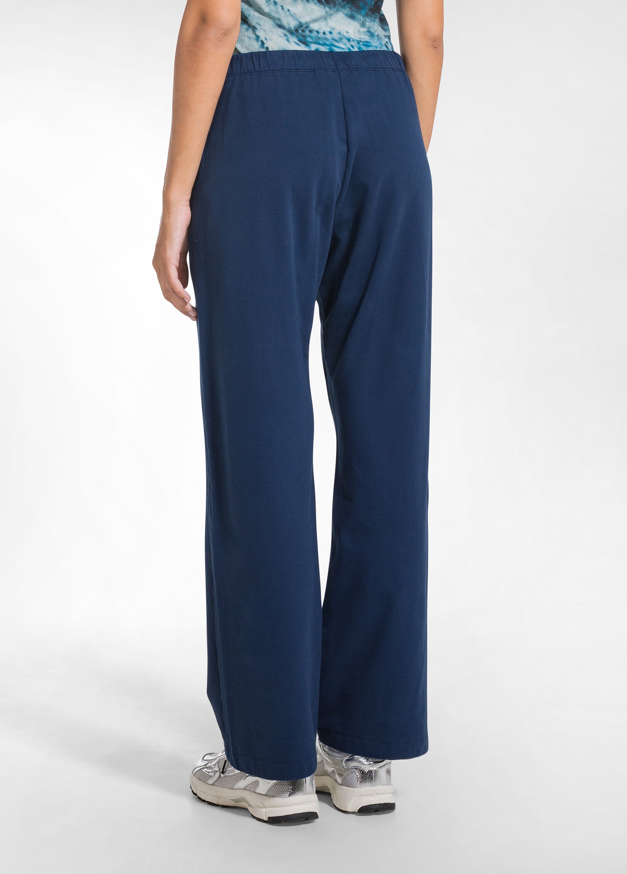 deha-d52026-pantalone-in-felpa-di-cotone-stretch-blu image 3