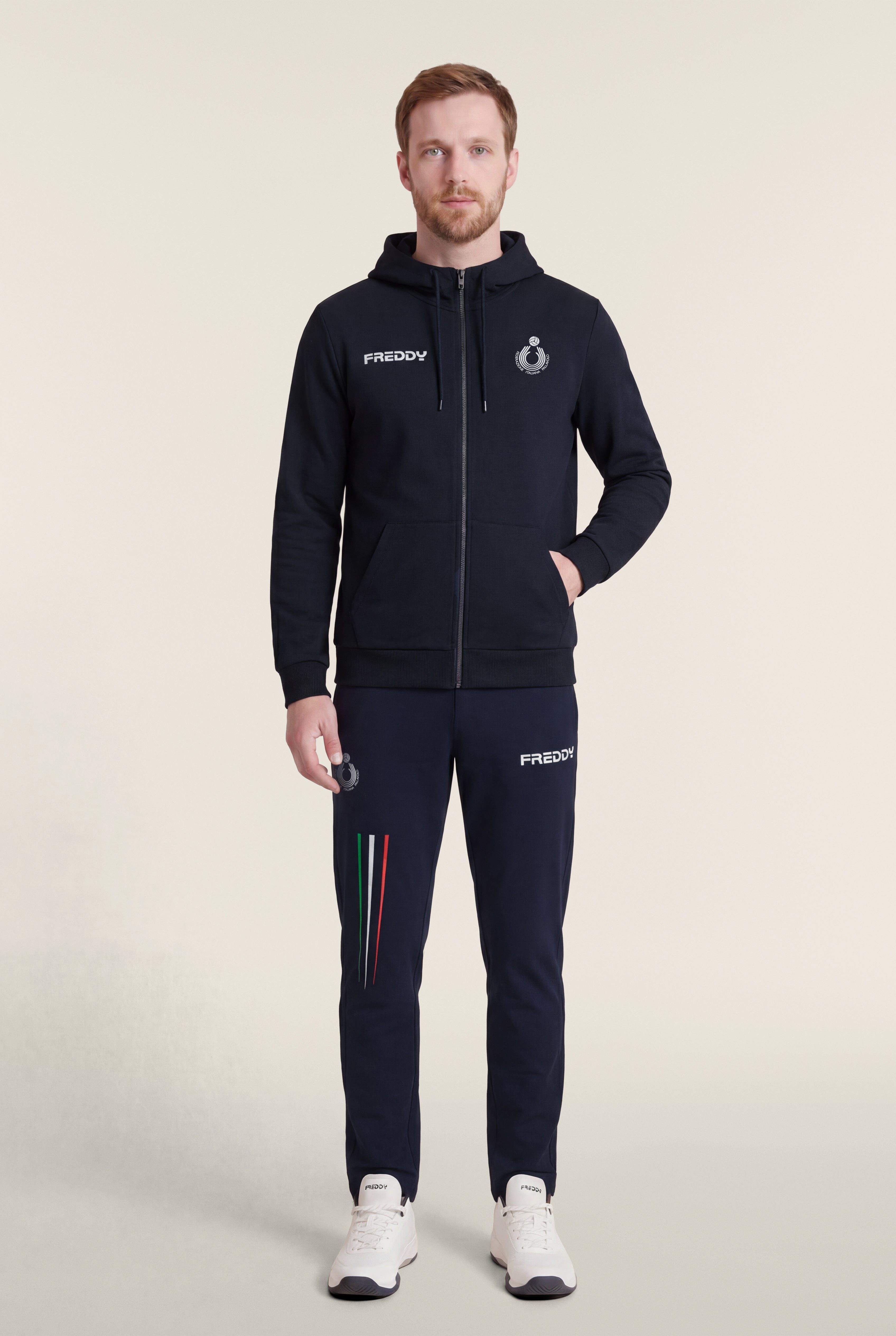 freddy-felpa-uomo-fipav-beach-volley-zip-cappuccio-cotone image 2