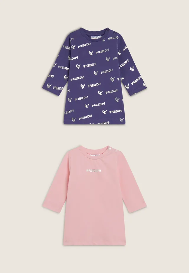 freddy-set-neonata-2-vestitini-in-cotone-elasticizzato image 1
