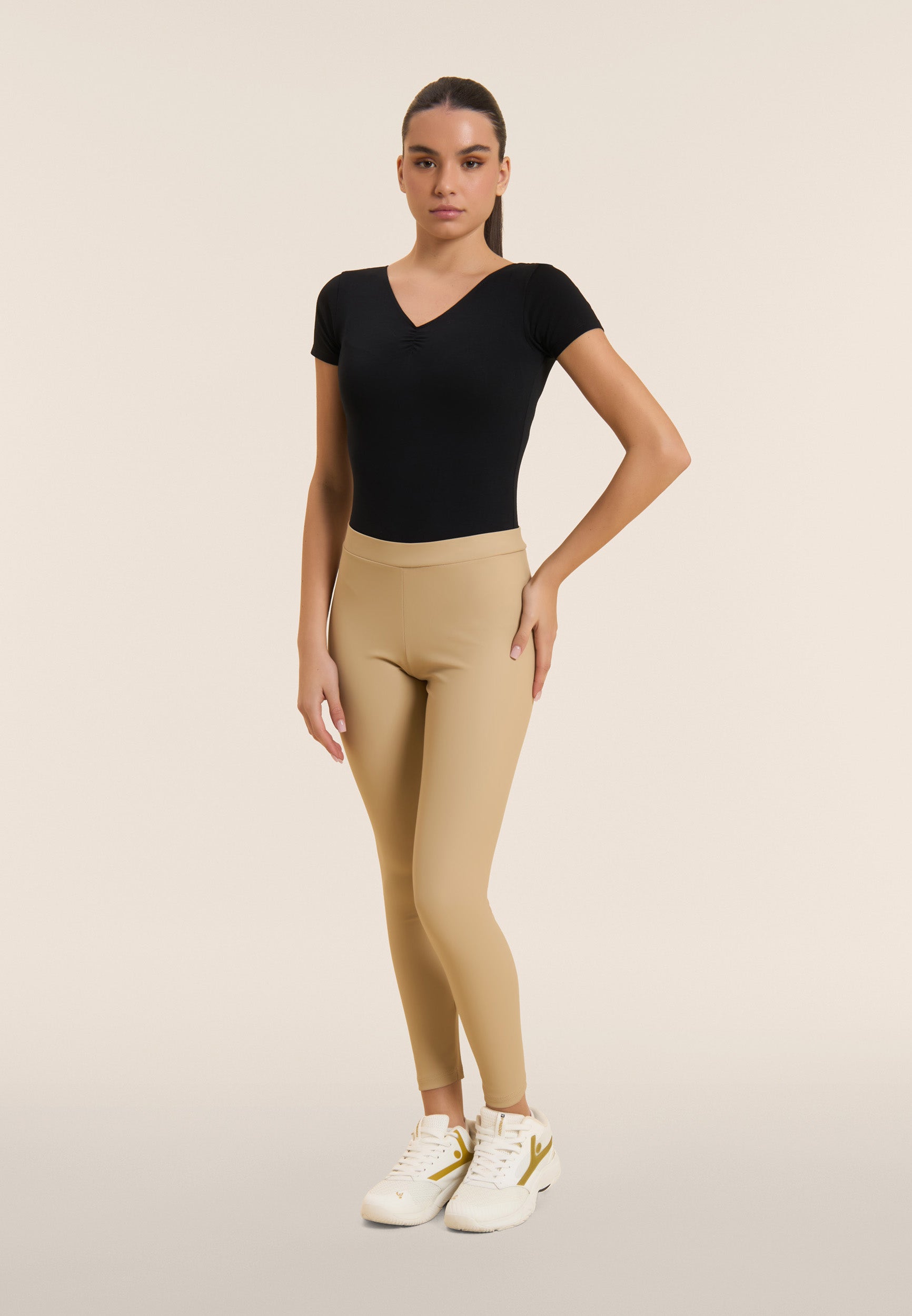 freddy-leggings-7-8-coated-elasticizzato-vita-regular-effetto-pelle image 2