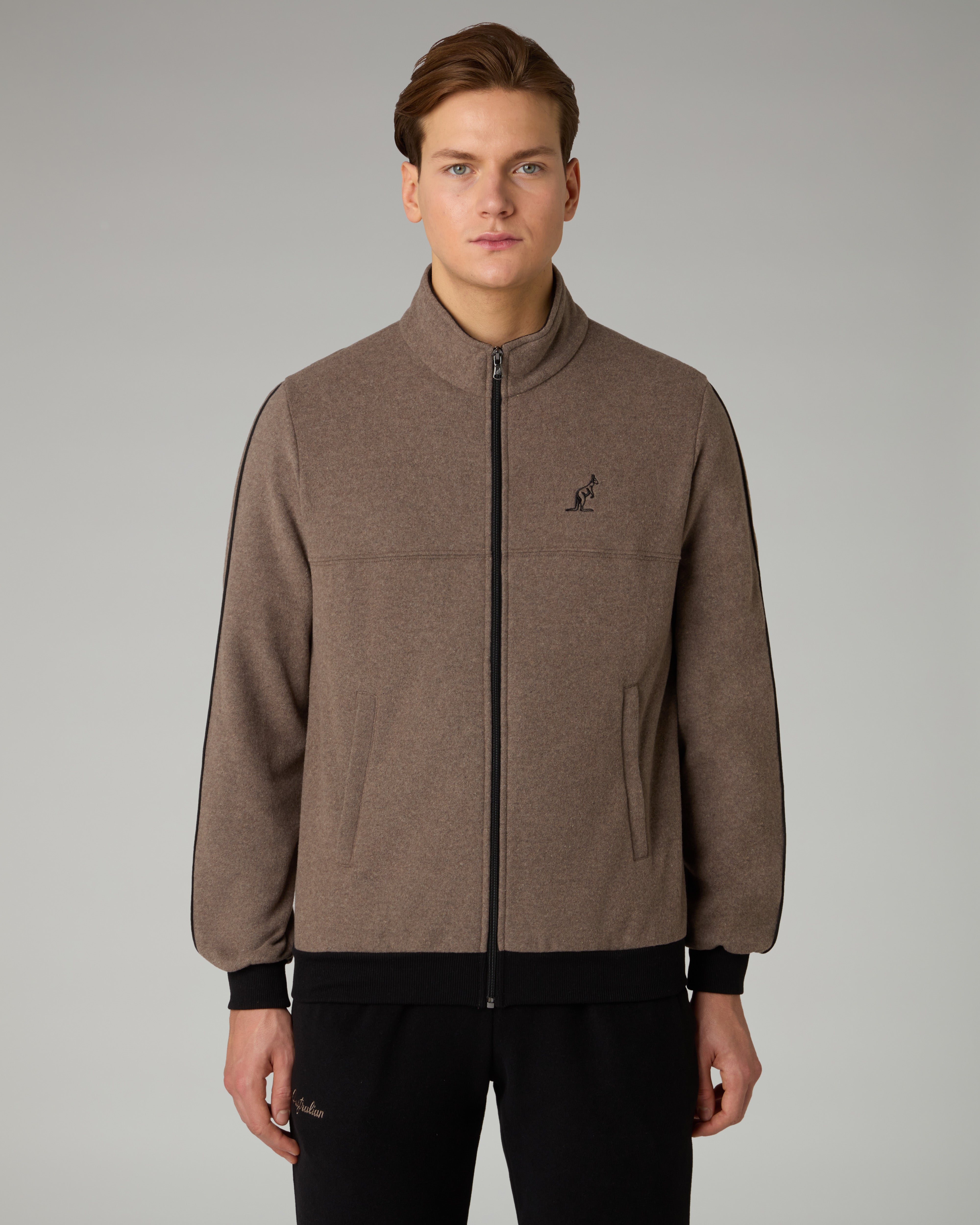 australian-classy-tracksuit-tuta-softech-nocciola-full-zip image 3