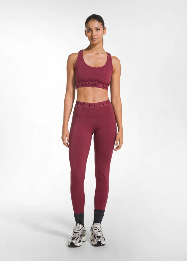 deha-leggings-in-jersey-stretch-con-logo-rosso-d52005 image 1