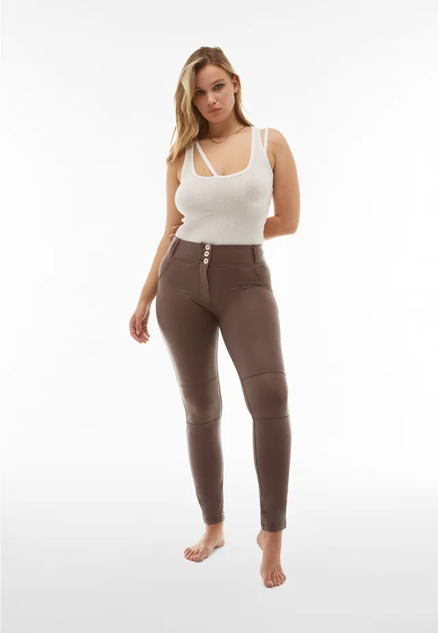 freddy-wr-up-pantaloni-push-up-vita-alta-similpelle-semi-lucida-skinny image 1
