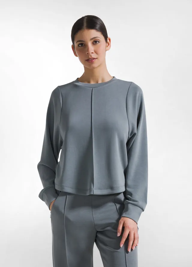 deha-sweatshirt-d42300-modal-soft-touch-verde-girocollo image 1