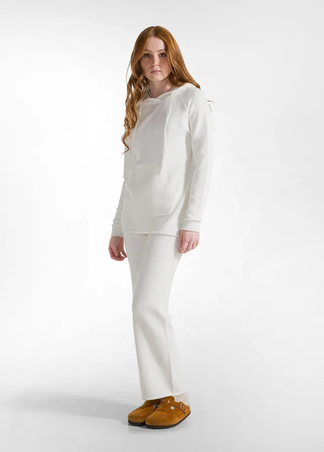 deha-pantalone-gamba-larga-in-maglia-bianco-con-coulisse image 1