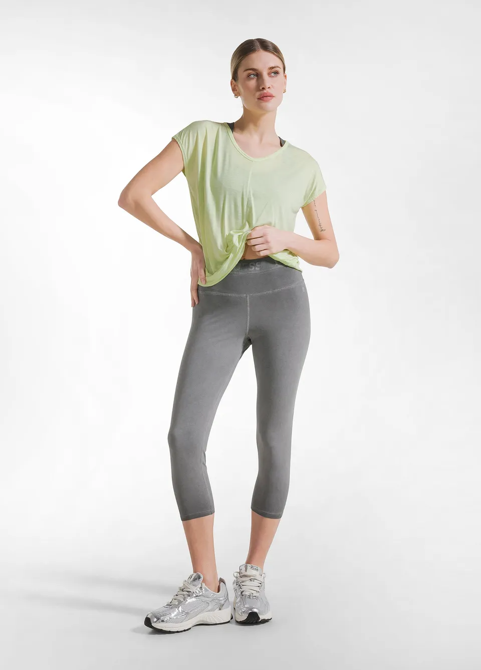 deha-leggings-7-8-effetto-sfumato-jersey-stretch-nero-d42025 image 1