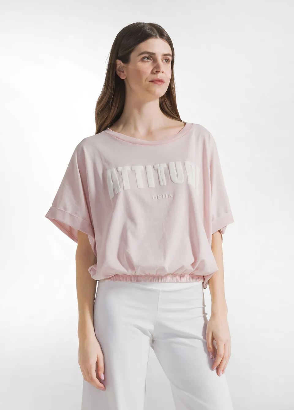 deha-t-shirt-ampia-effetto-sfumato-rosa image 1