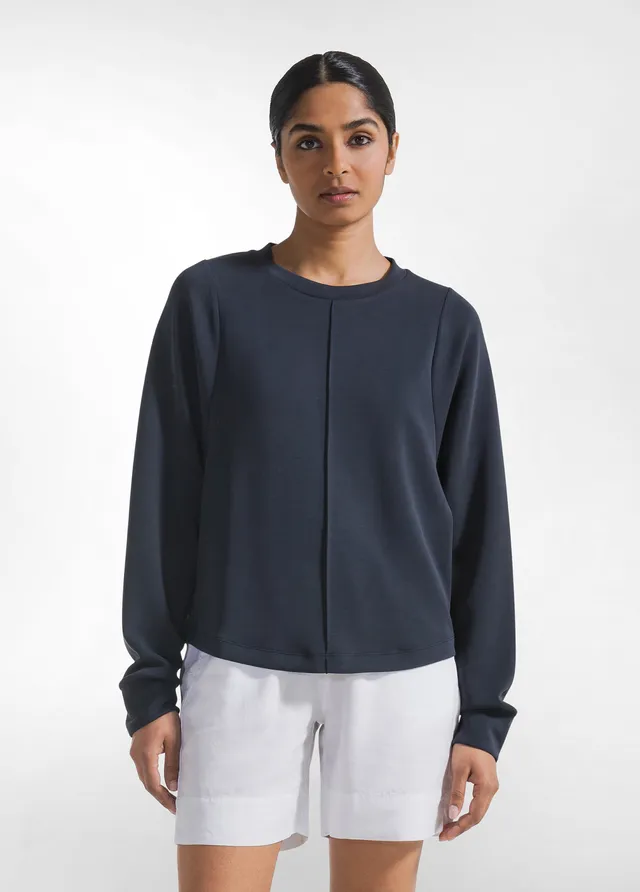 deha-sweatshirt-in-modal-soft-touch-nero-girocollo-d42300 image 1