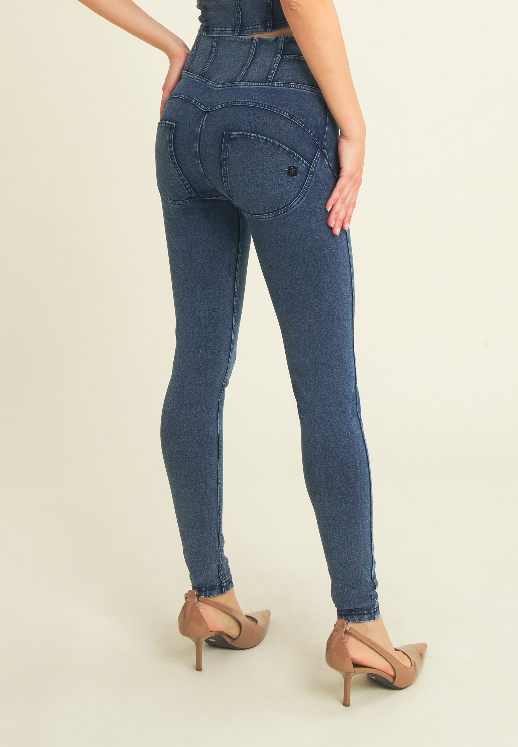 freddy-wr-up-pantaloni-superskinny-effetto-denim-vita-alta image 3