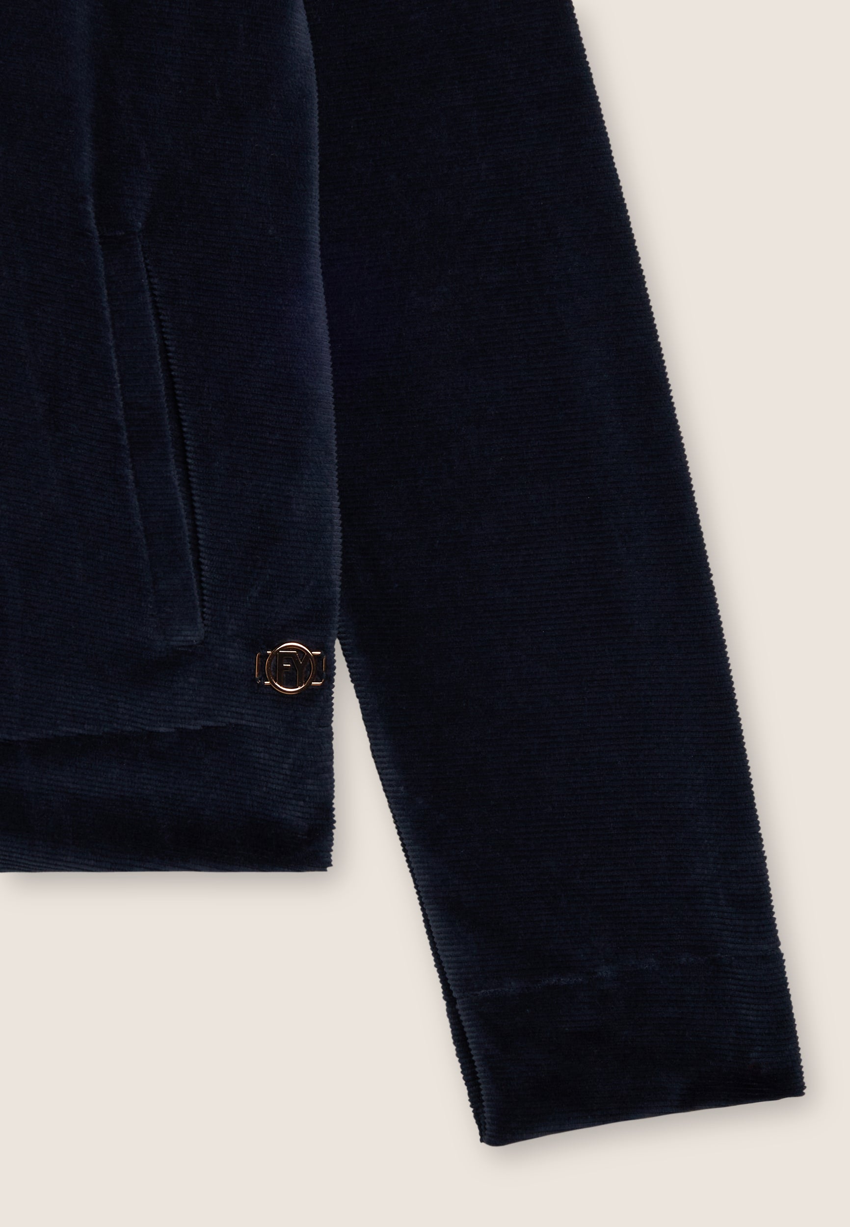 freddy-felpa-cropped-donna-in-ciniglia-a-righe-con-zip-e-collo-alto image 7