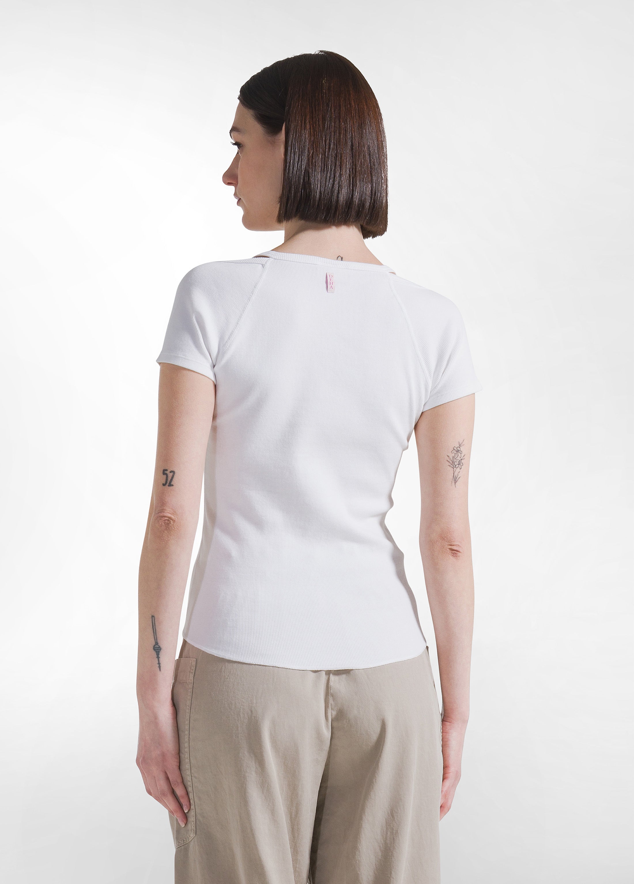 deha-t-shirt-aderente-costina-bianco-cotone-biologico image 2