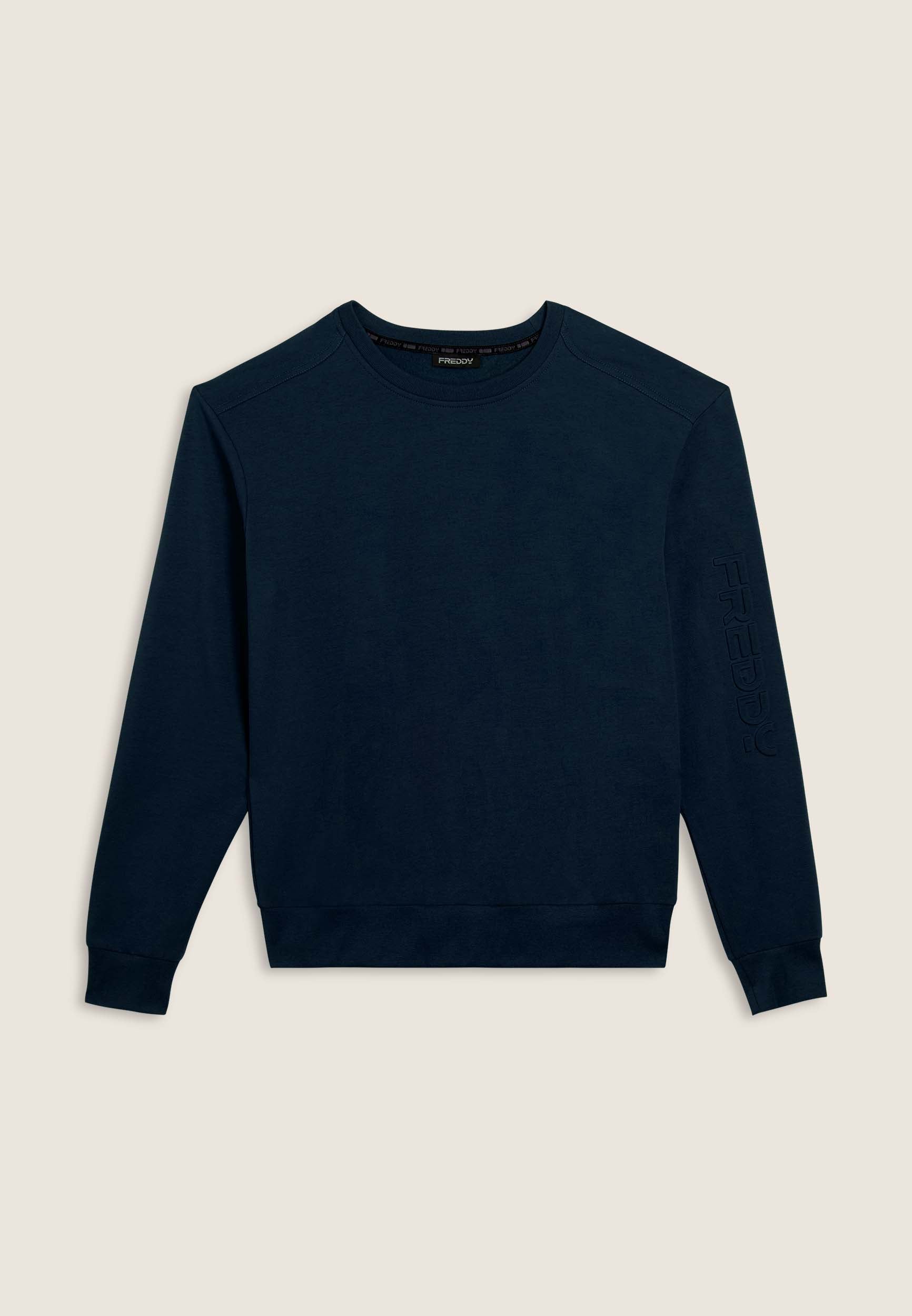 freddy-felpa-girocollo-uomo-interlock-con-maxi-logo-manica image 1