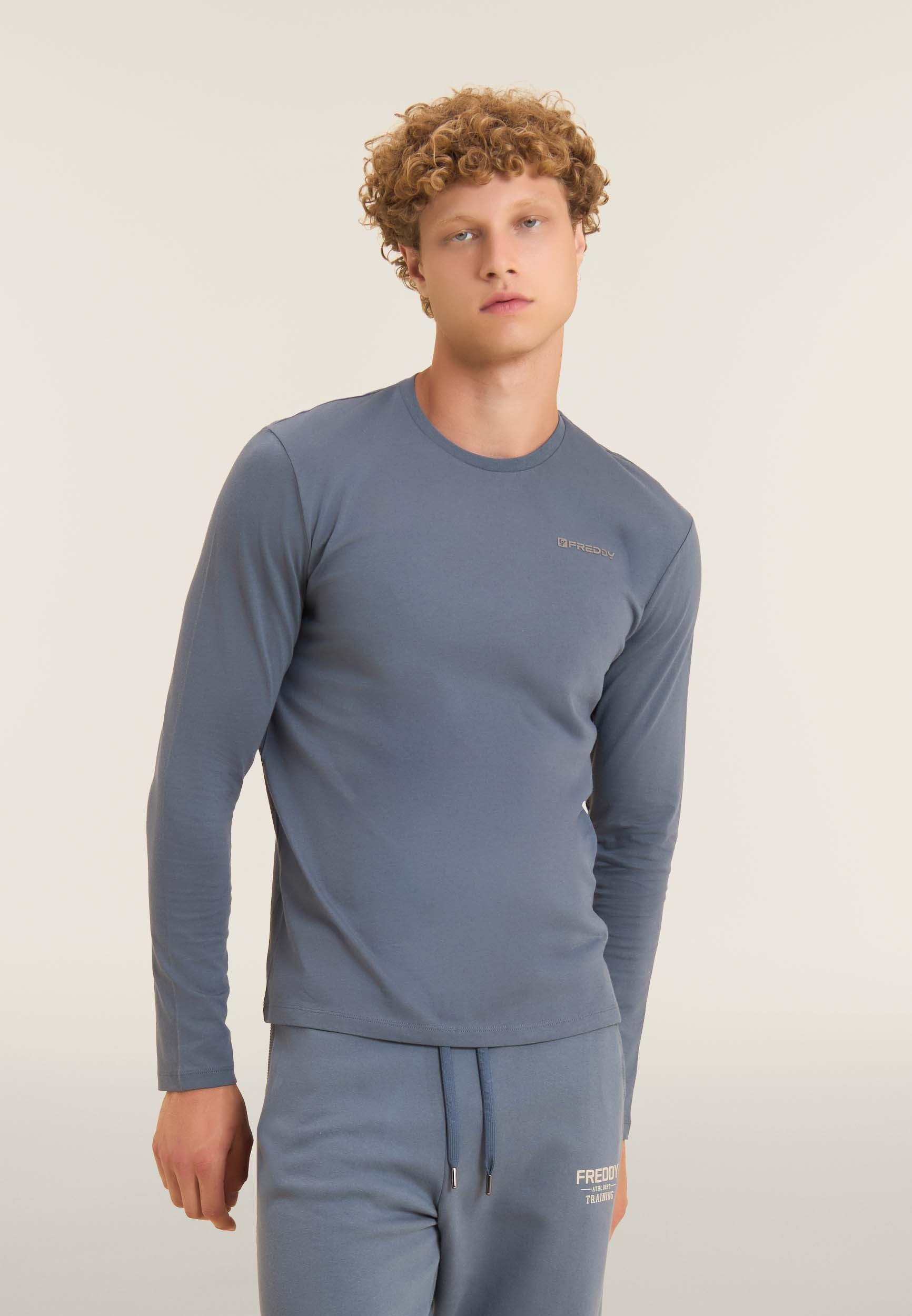 freddy-t-shirt-uomo-manica-lunga-cotone-con-logo-lato-cuore image 1