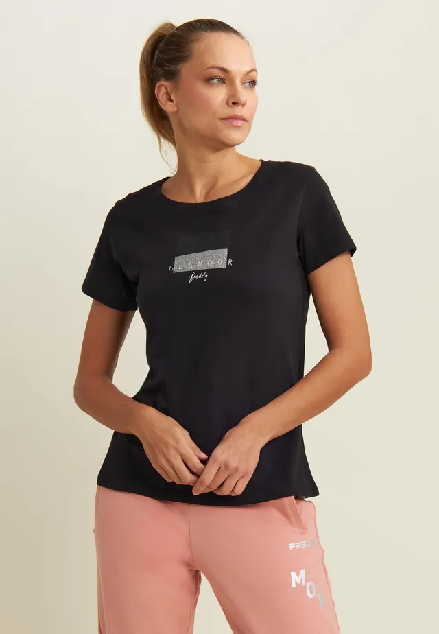 freddy-t-shirt-glamour-in-glitter-jersey-supima-donna image 1