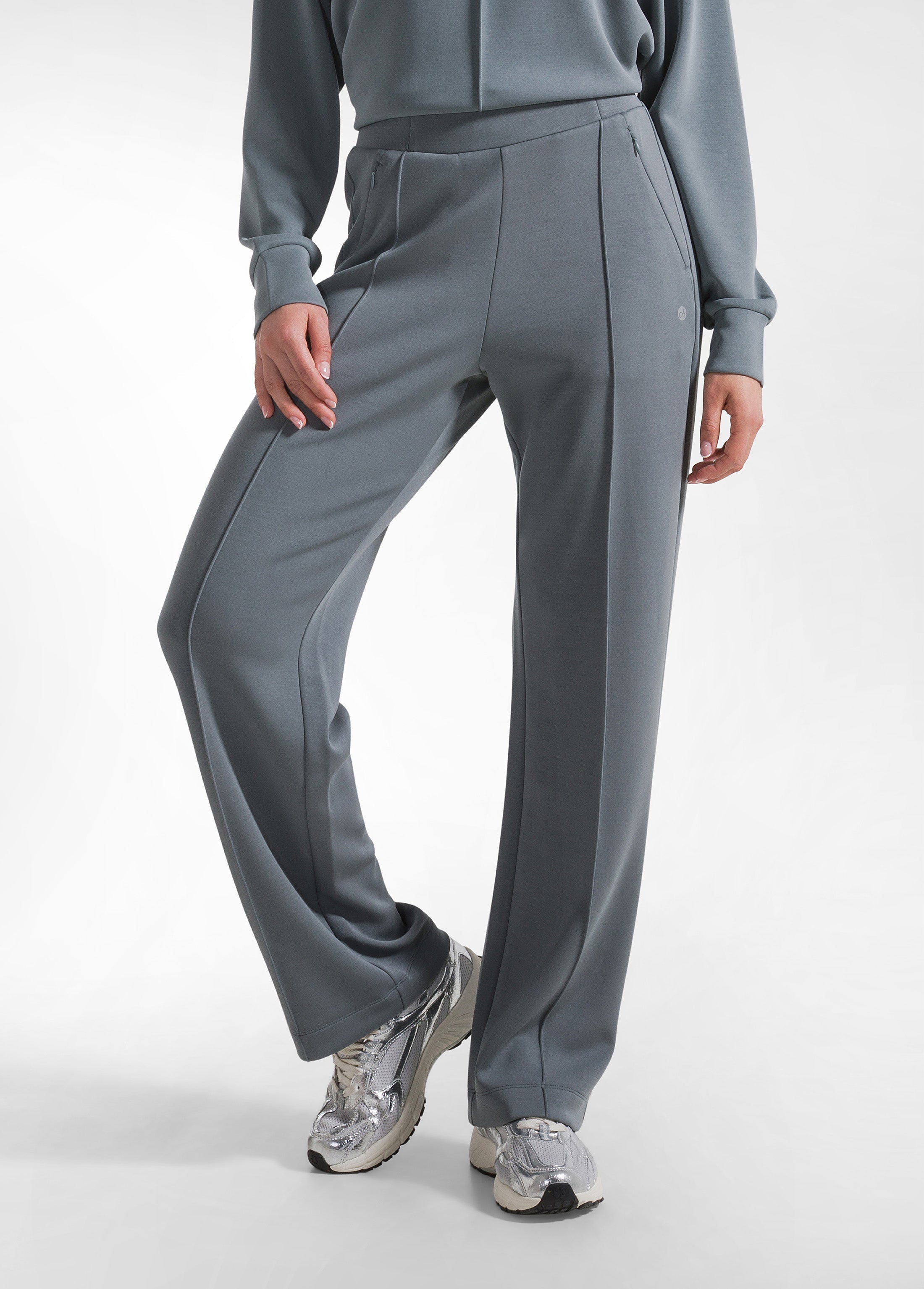 deha-d42305-pantaloni-dritti-in-modal-verde image 2